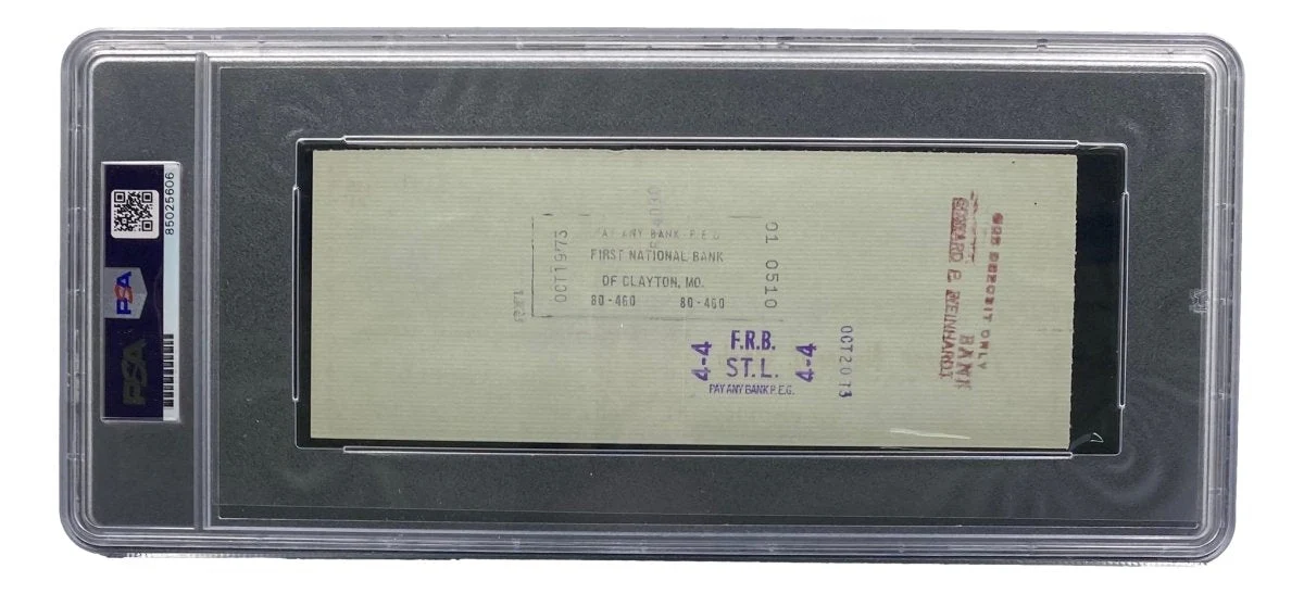 Stan Musial St. Louis Cardinals Signed Bank Check PSA/DNA 85025606 - Image 2