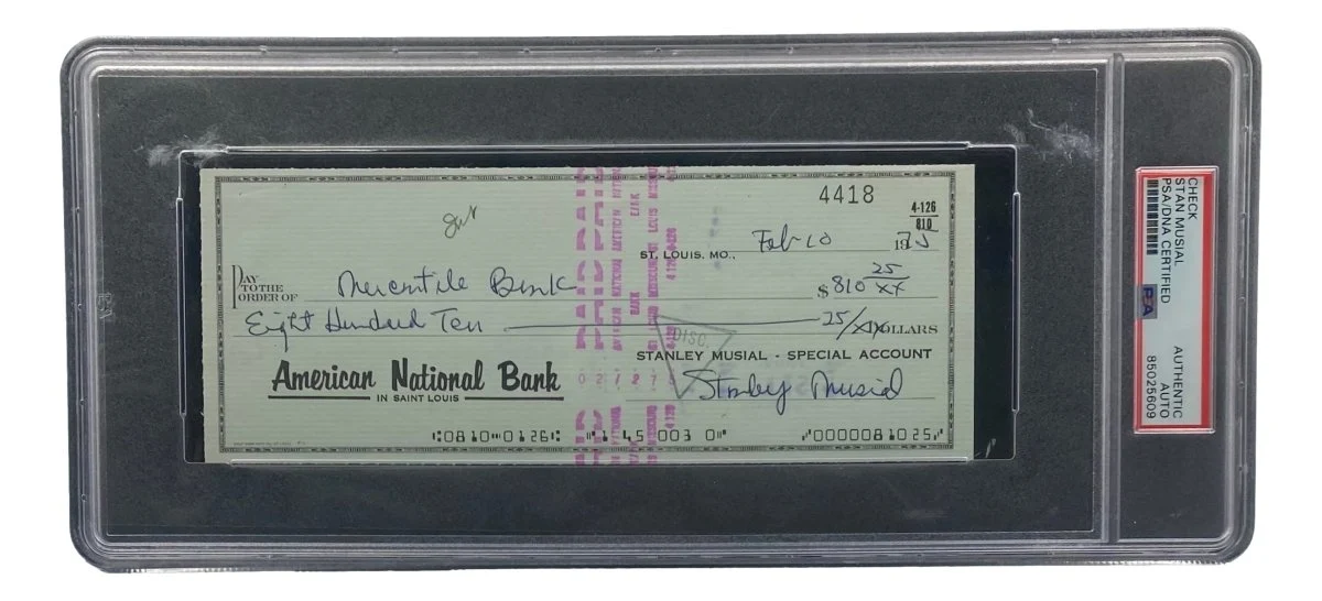 Stan Musial St. Louis Cardinals Signed Bank Check PSA/DNA 85025609 - Image 4