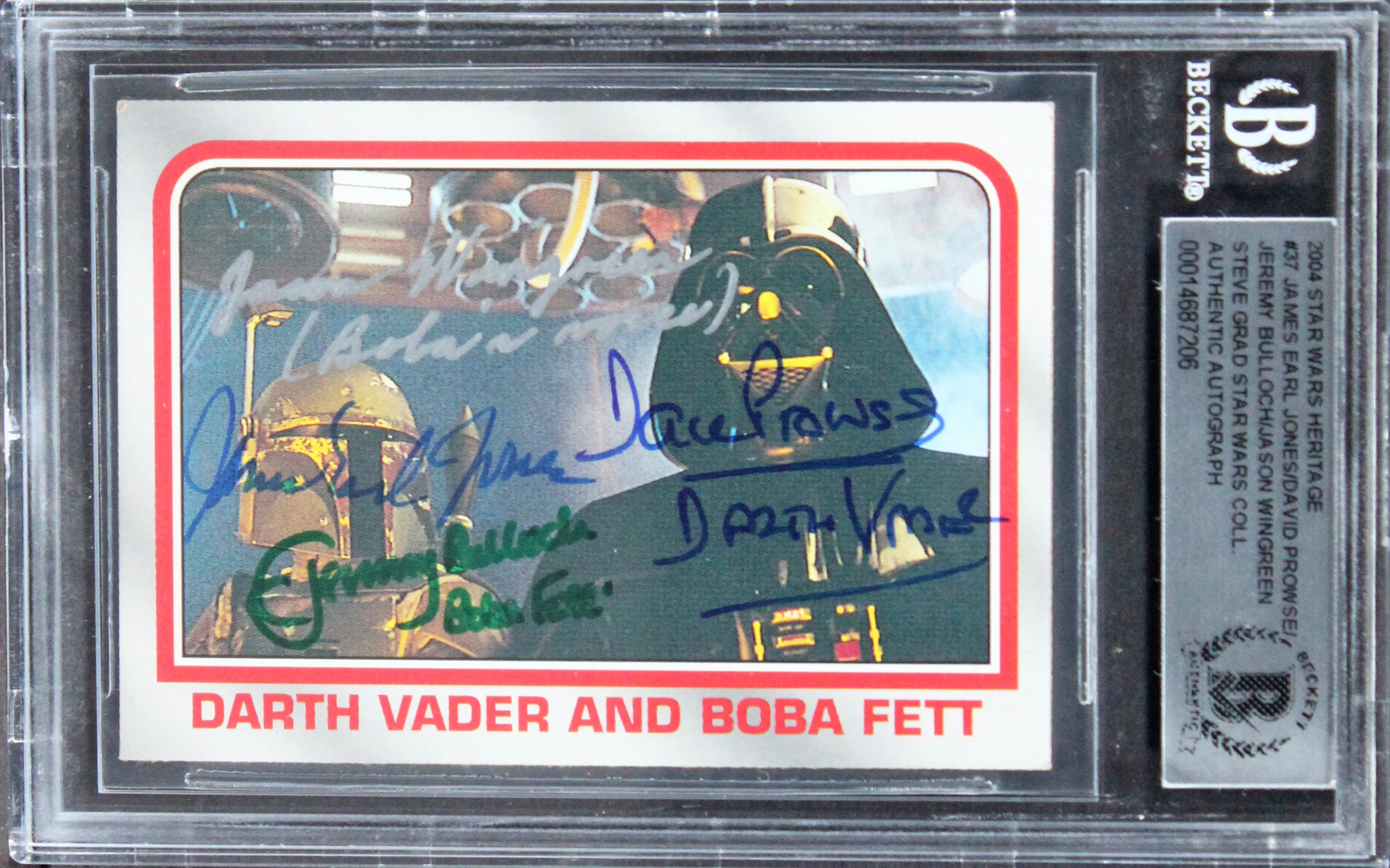 Star Wars (4) Jones, Prowse +2 Signed 2004 Star Wars Heritage #37 Card BAS Slab - Image 2
