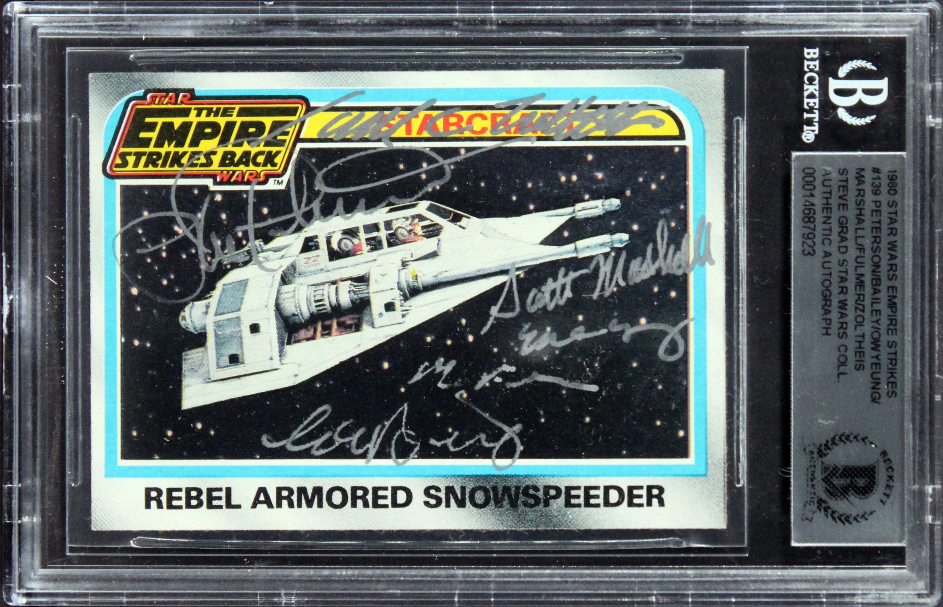 Star Wars (5) Bailey +5 Signed 1980 SW Empire Strikes Back #139 Card BAS Slab 2 - Image 2