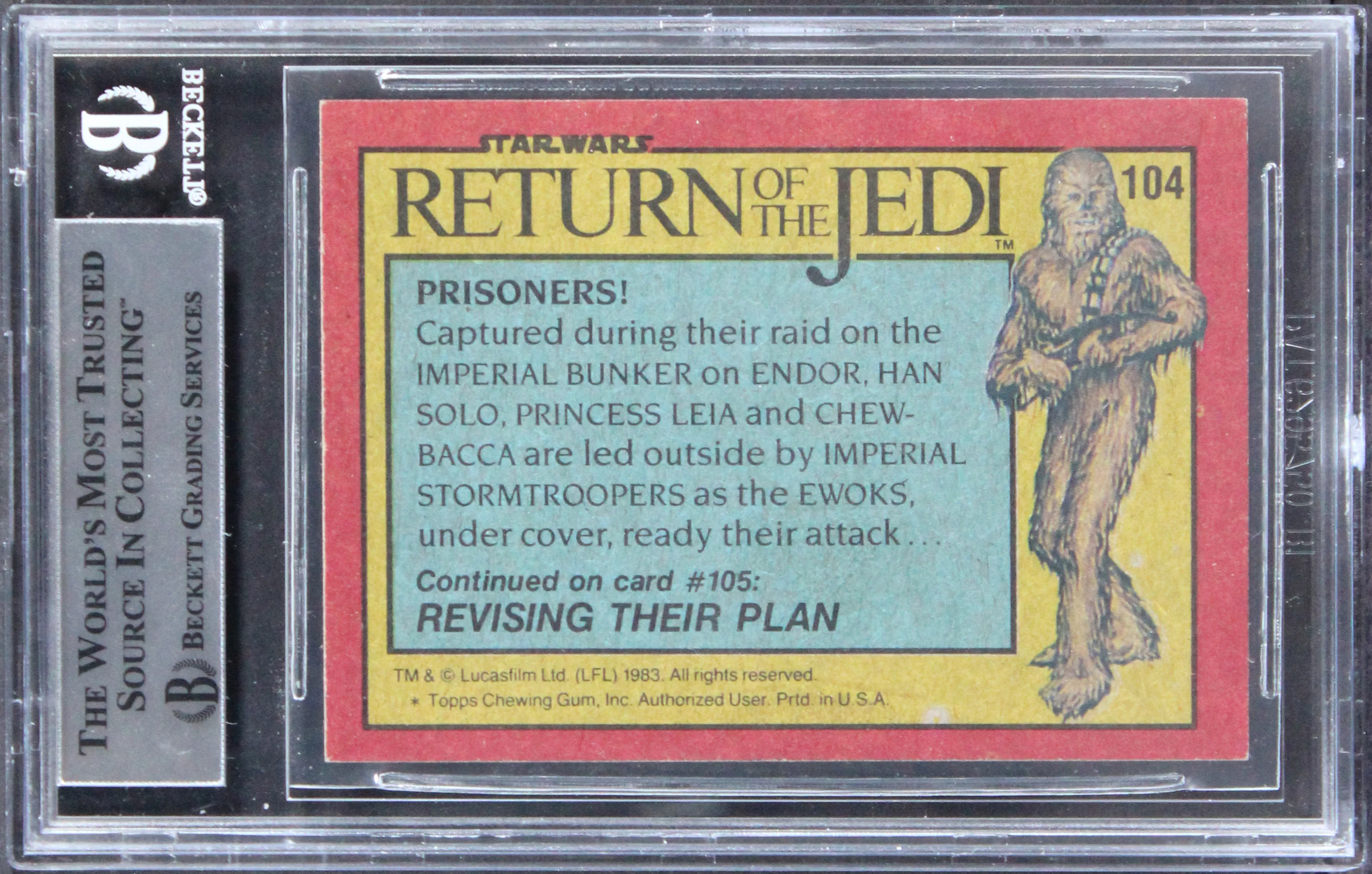 Star Wars (5) Randall, Horrigan, Holt +2 Signed 1983 ROTJ #104 Card BAS Slabbed - Image 3
