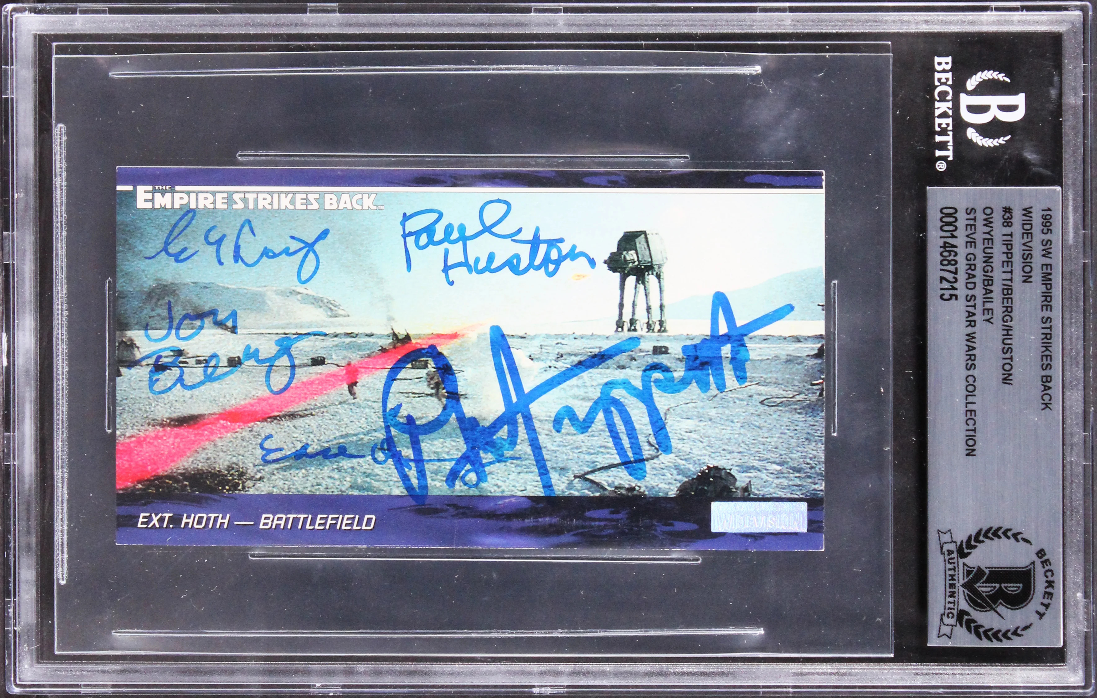 Star Wars (5) Tippett, Huston +3 Signed 1995 SW ESB Widevision #38 Card BAS Slab - Image 2