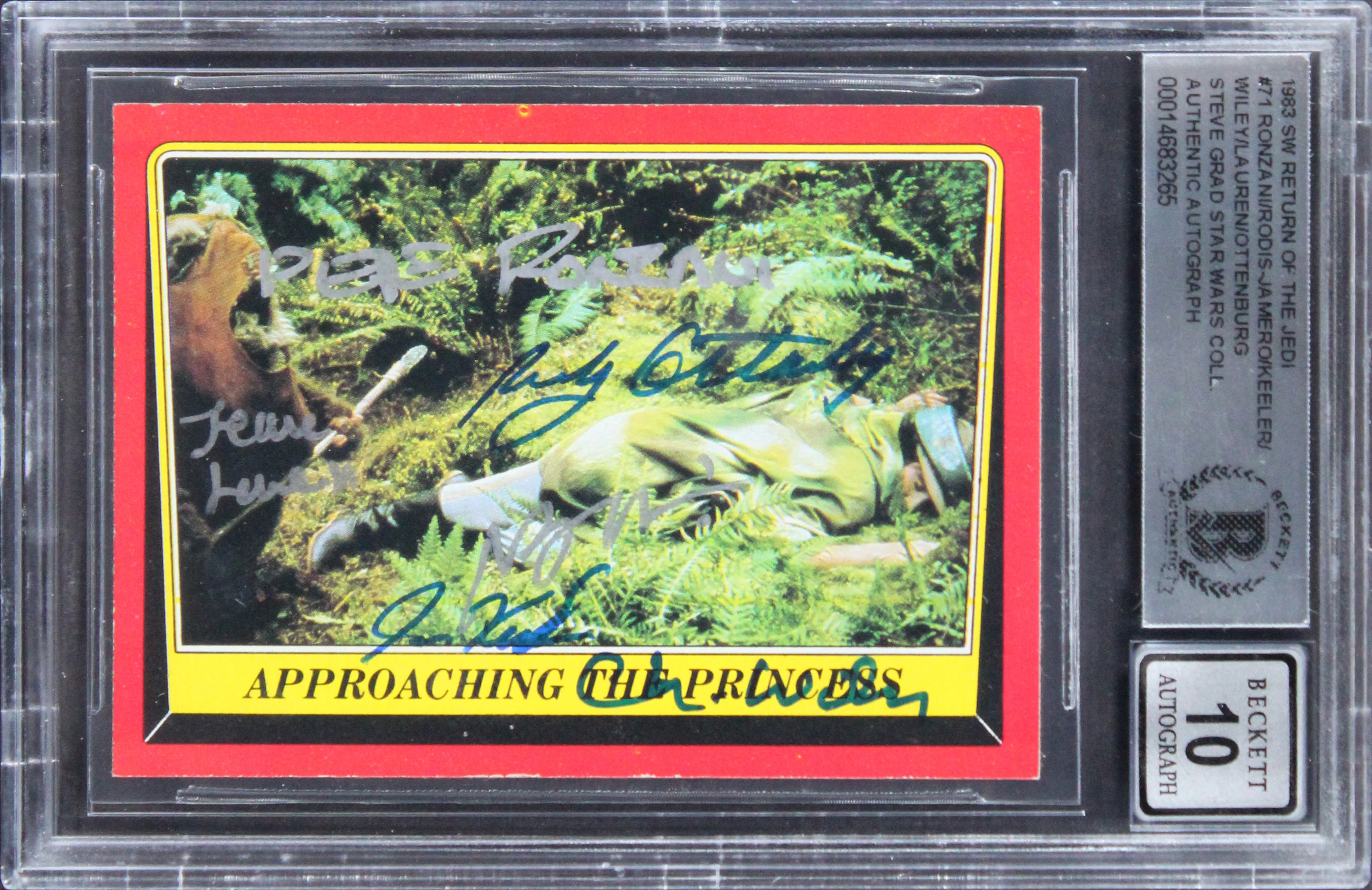 Star Wars (6) Keeler +5 Signed 1983 SW ROTJ #71 Card Auto Grade 10! BAS Slabbed - Image 2