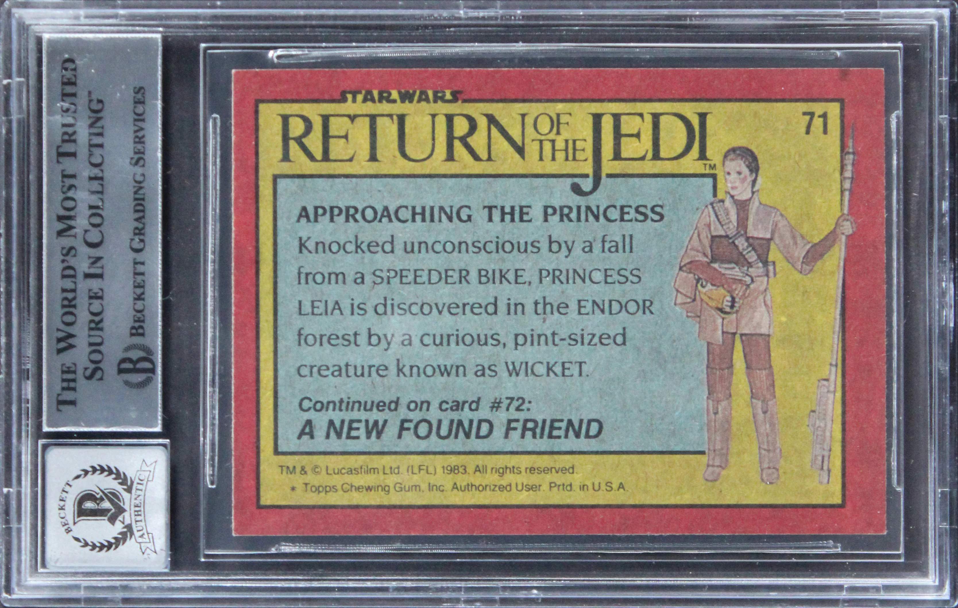 Star Wars (6) Keeler +5 Signed 1983 SW ROTJ #71 Card Auto Grade 10! BAS Slabbed - Image 3