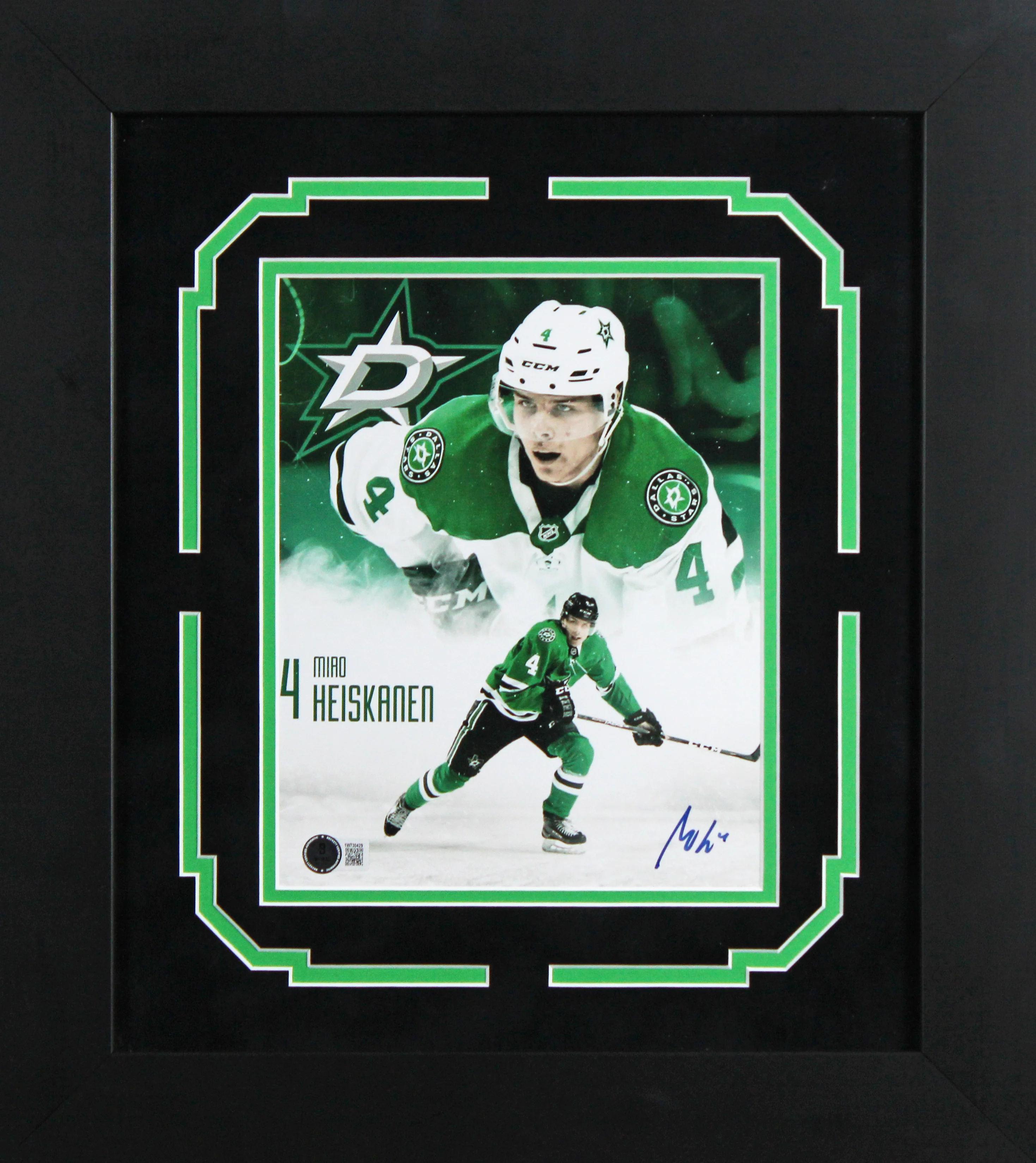Stars Miro Heiskanen Authentic Signed 8x10 Framed Photo BAS Witnessed #1W730429