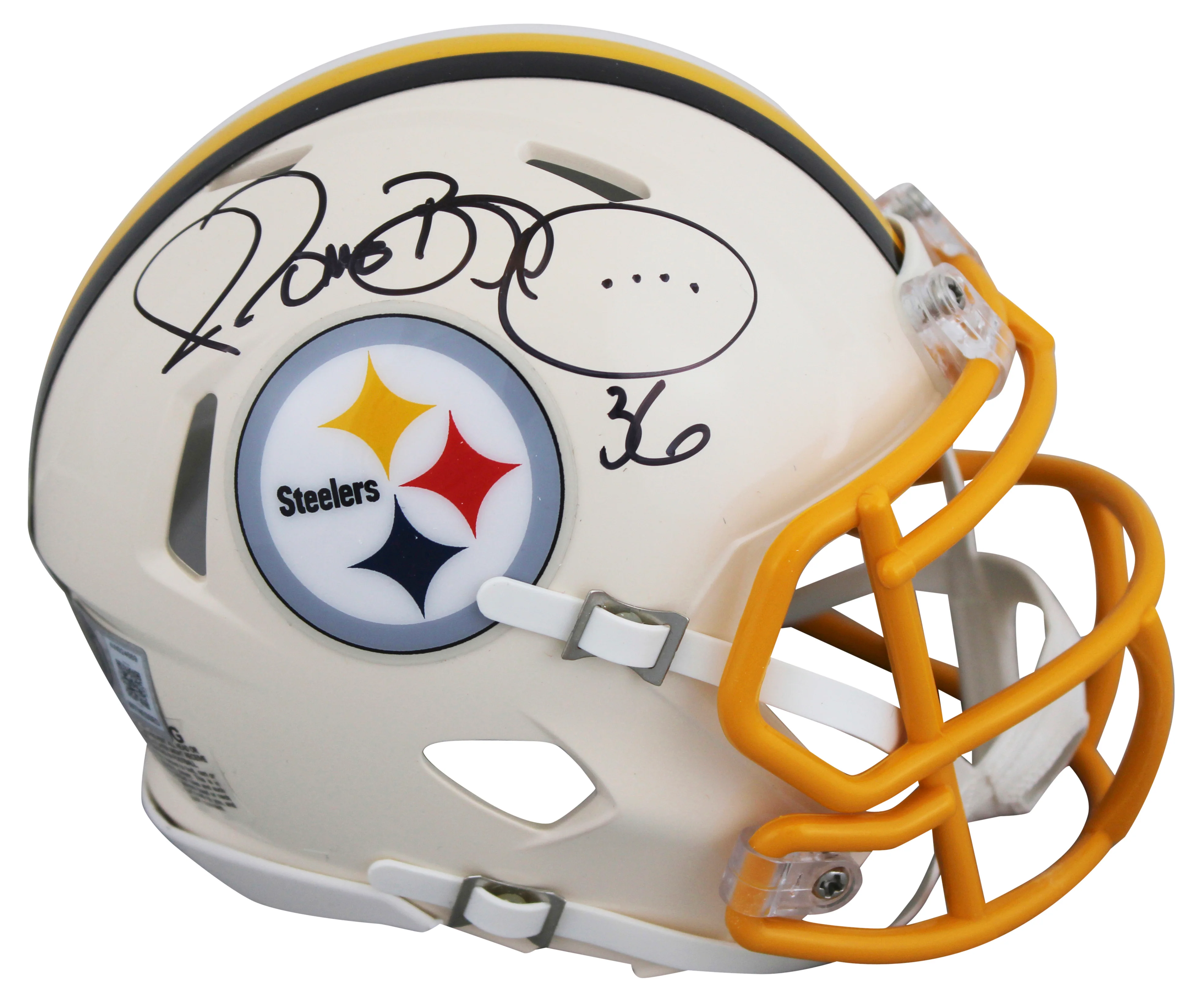 Steelers Jerome Bettis Authentic Signed Retro Speed Mini Helmet BAS Witnessed - Image 3