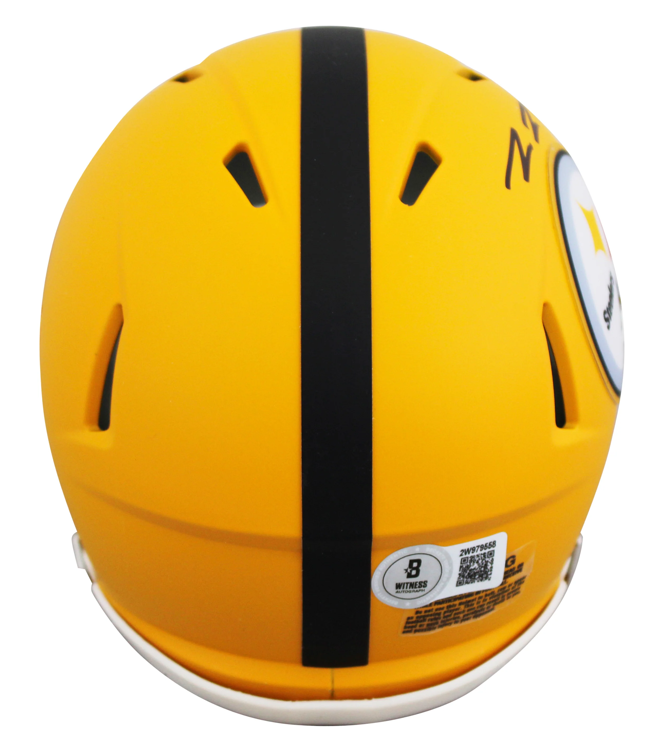 Steelers Pat Freiermuth Signed 2025 On-Field Alt Speed Mini Helmet W/ Case BAS W - Image 4