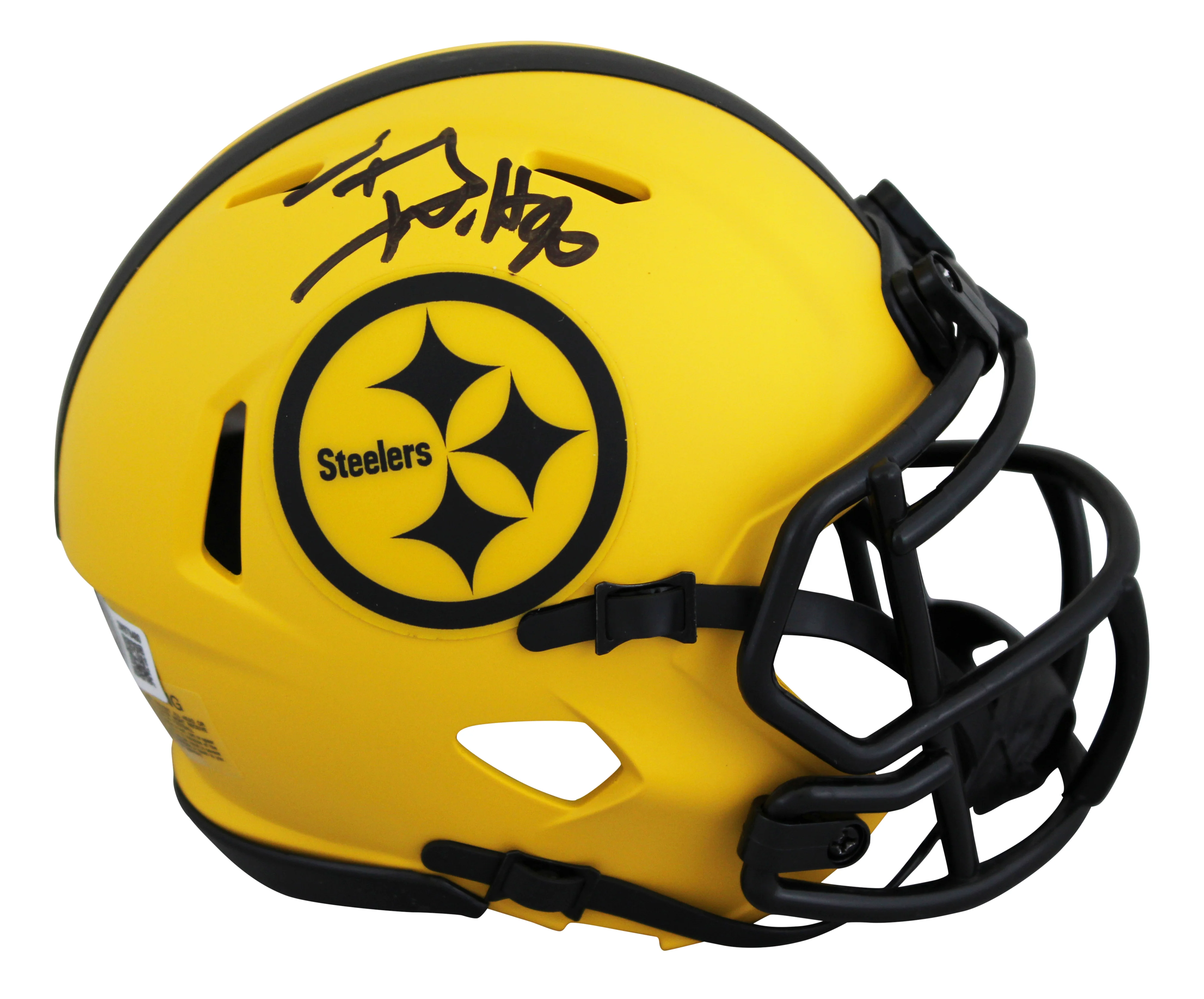 Steelers T.J. Watt Authentic Signed Rave Speed Mini Helmet BAS Witnessed - Image 2