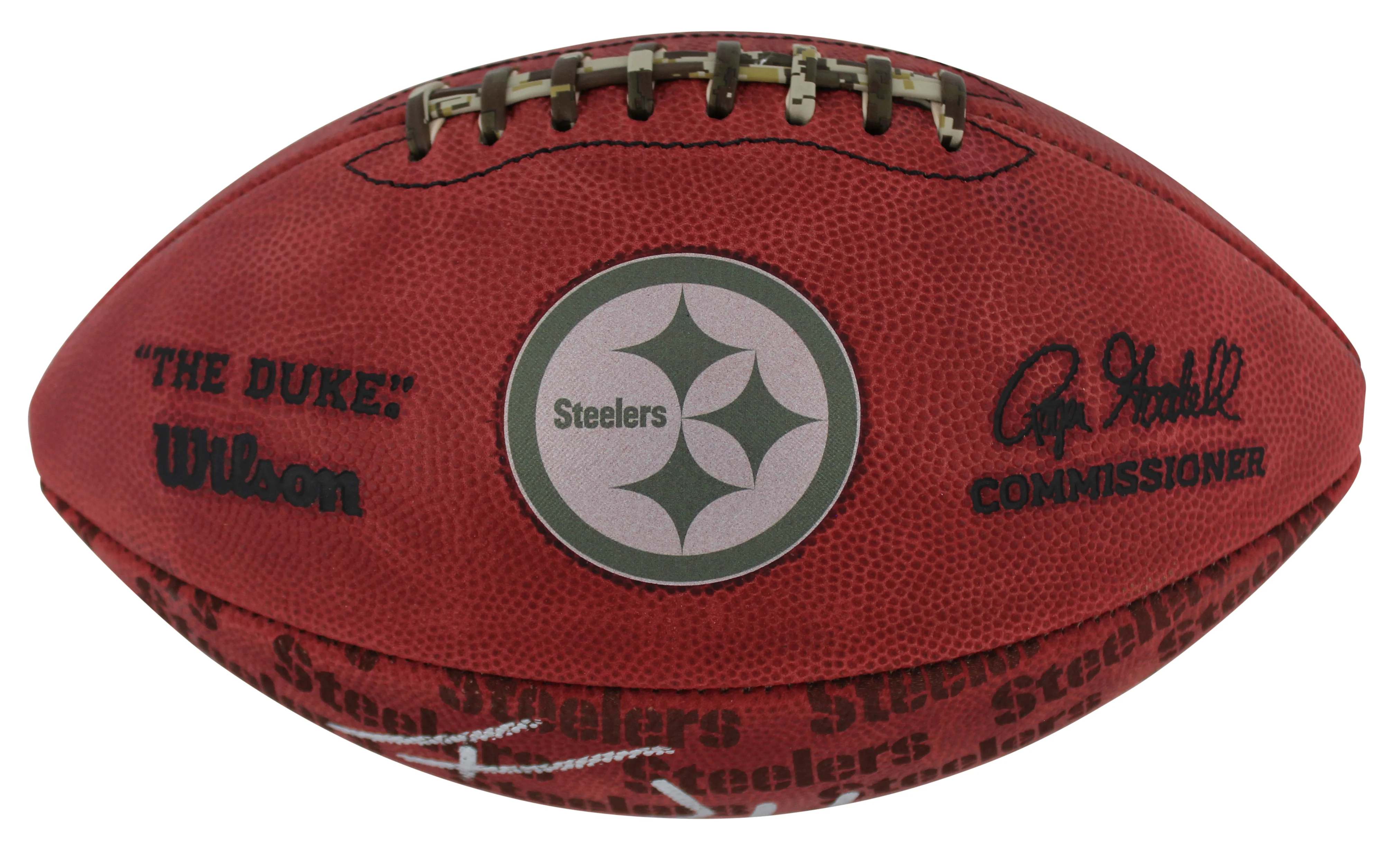 Steelers T.J. Watt Signed "The Duke" Team Showcase Football W/ Case BAS Witness - Image 4