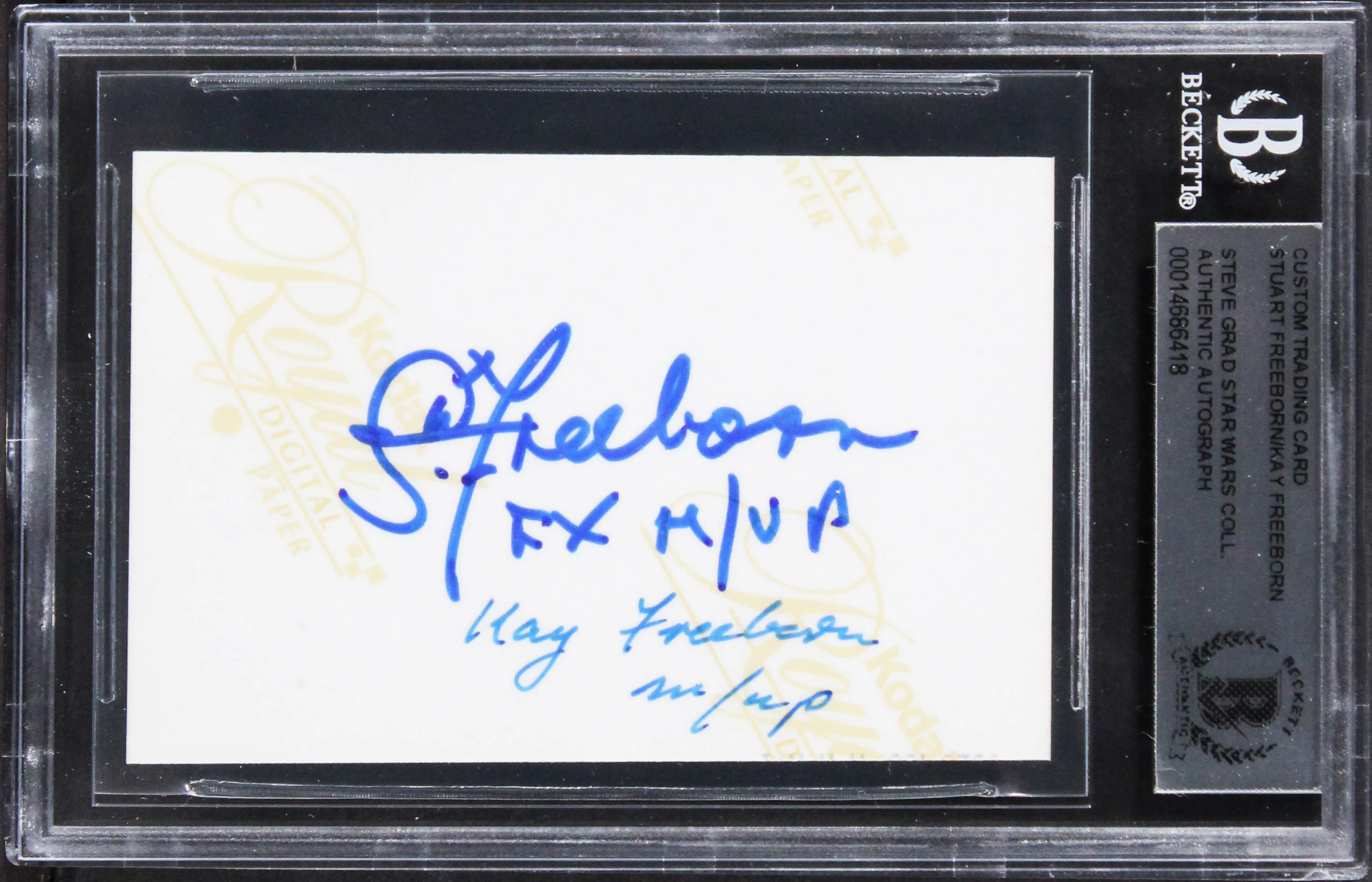 Stuart Freeborn & Kay Freeborn Star Wars Signed Custom Trading Card BAS Slabbed - Image 2