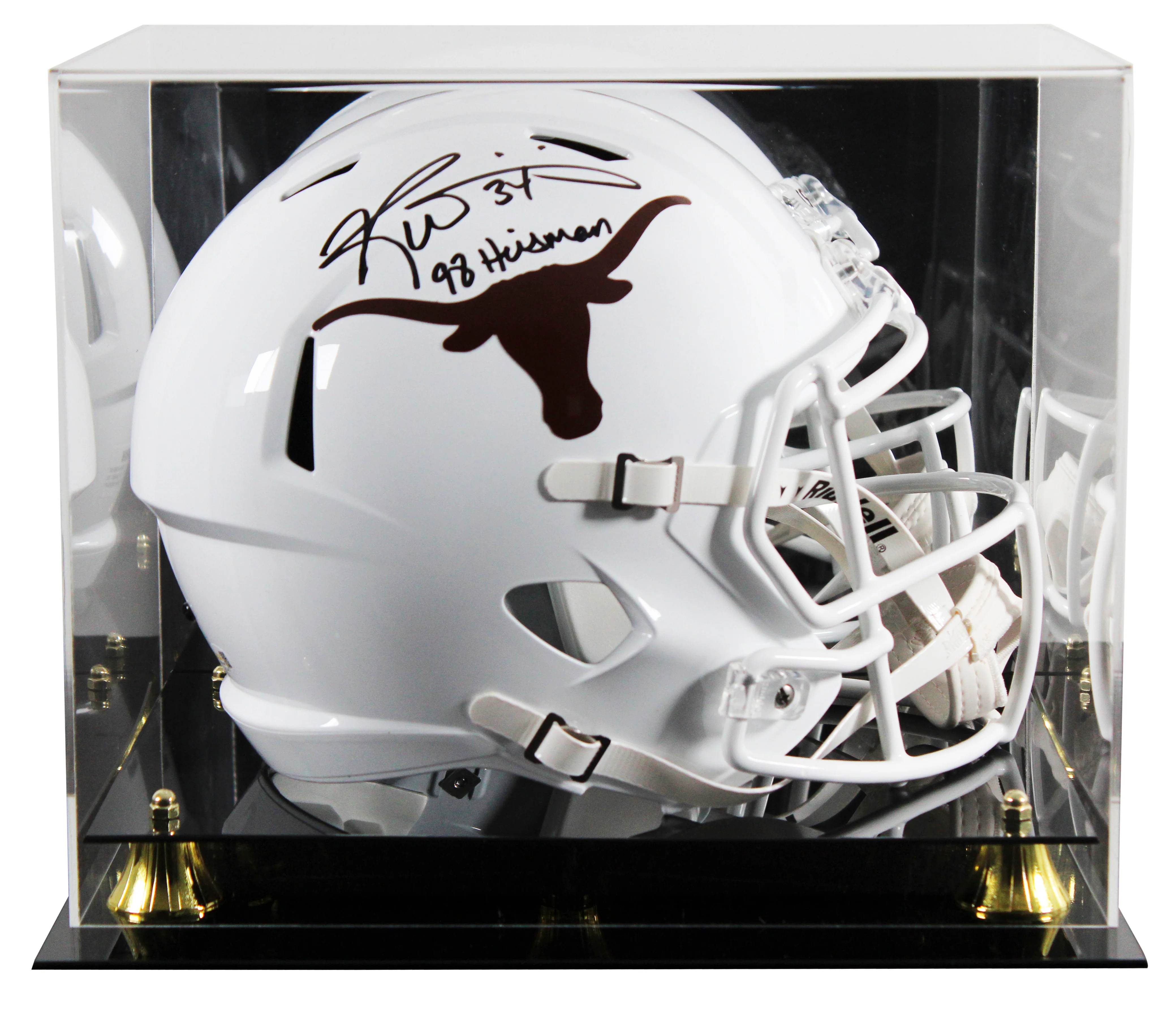 Texas Ricky Williams "98 Heisman" Signed F/S Speed Rep Helmet W/ Case JSA Wit