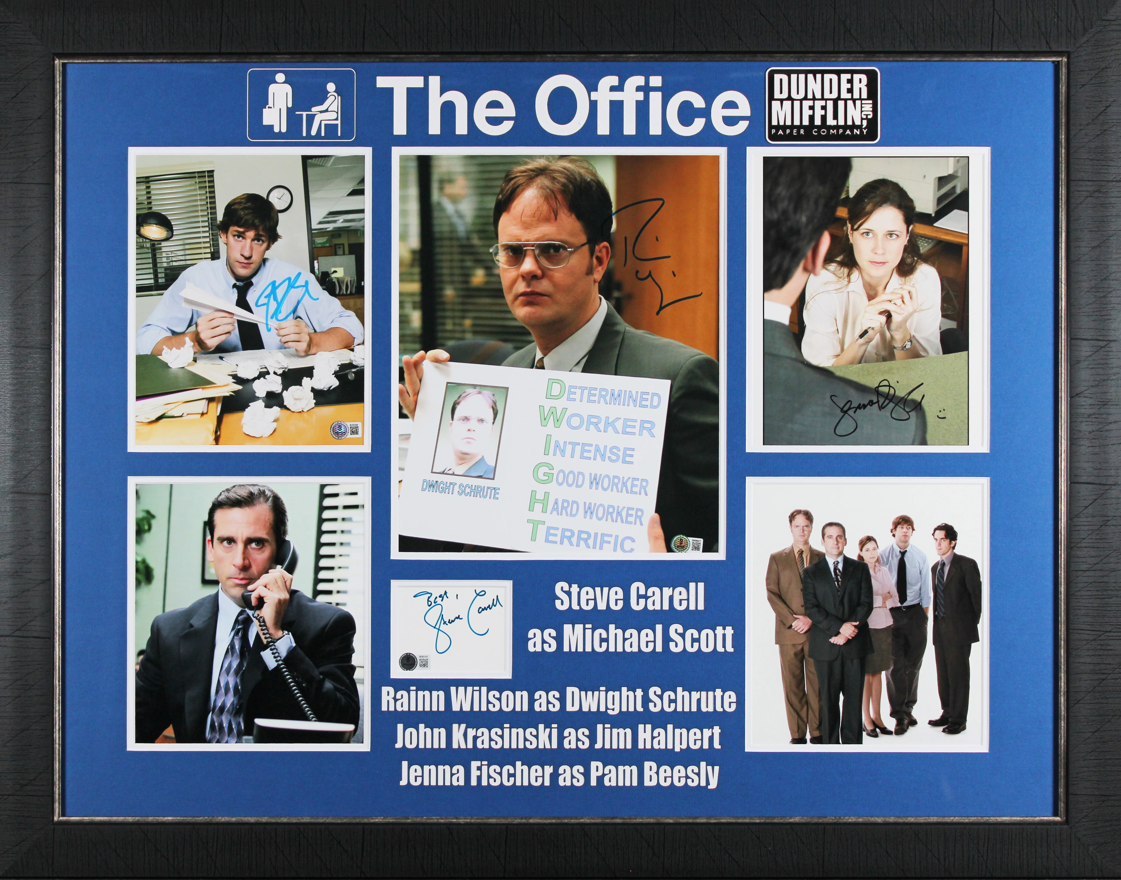 The Office (4) Carell, Wilson, Krasinski & Fischer Signed Framed Display BAS - Image 2