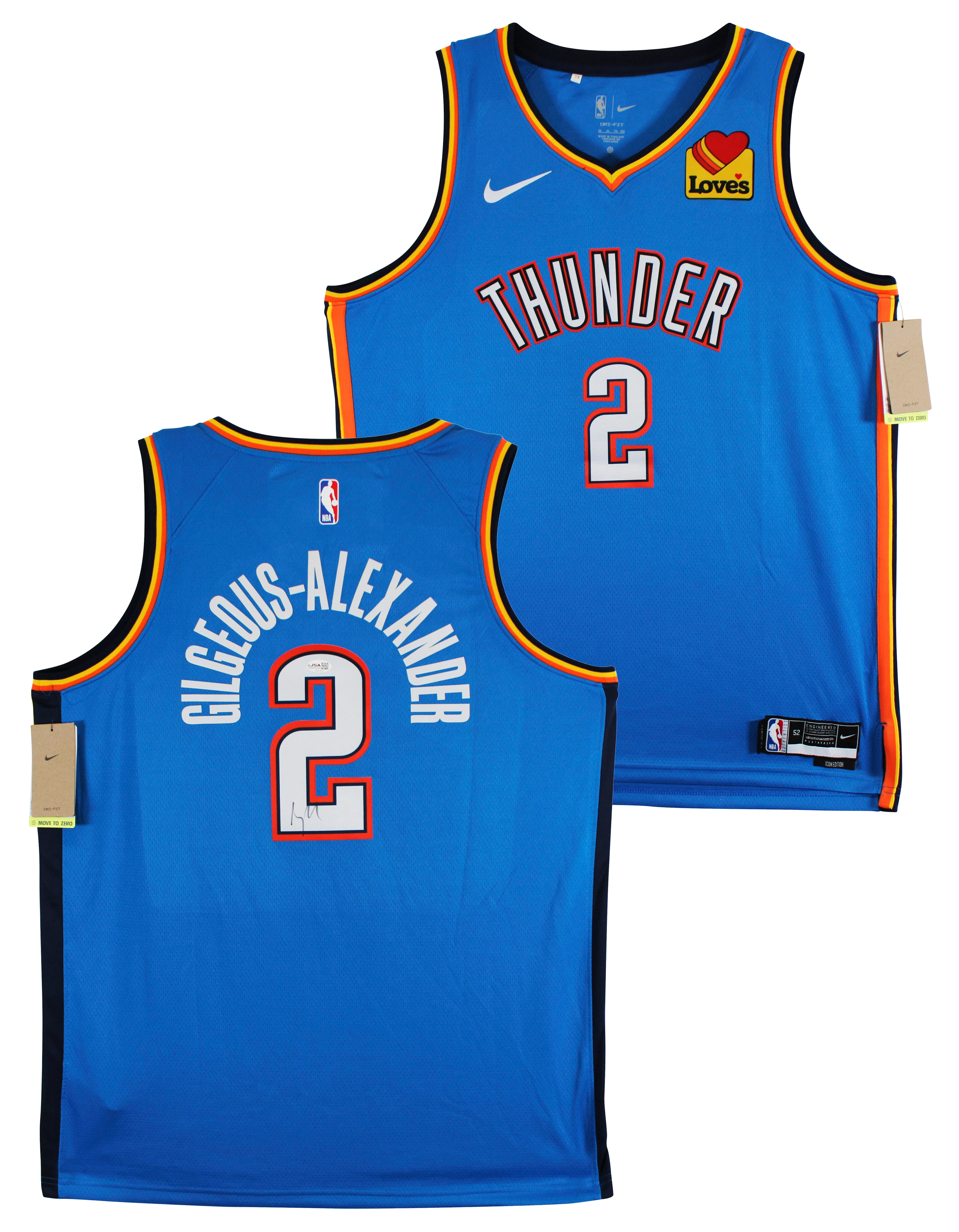 Thunder Shai Gilgeous-Alexander Signed Blue Nike Icon Ed. Jersey JSA #CN81300 - Image 2