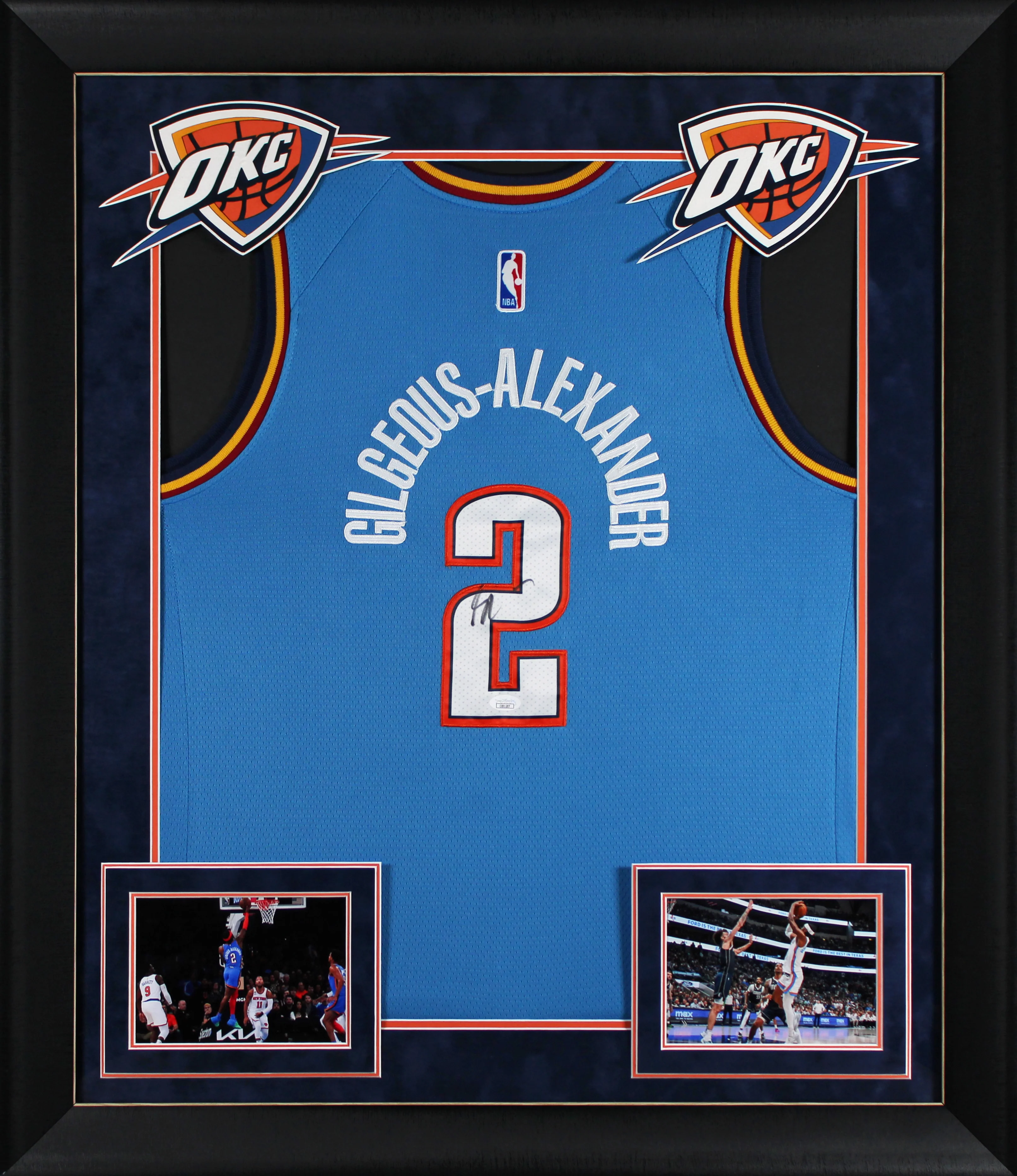 Thunder Shai Gilgeous-Alexander Signed Blue Nike Icon Edition Framed Jersey JSA - Image 2