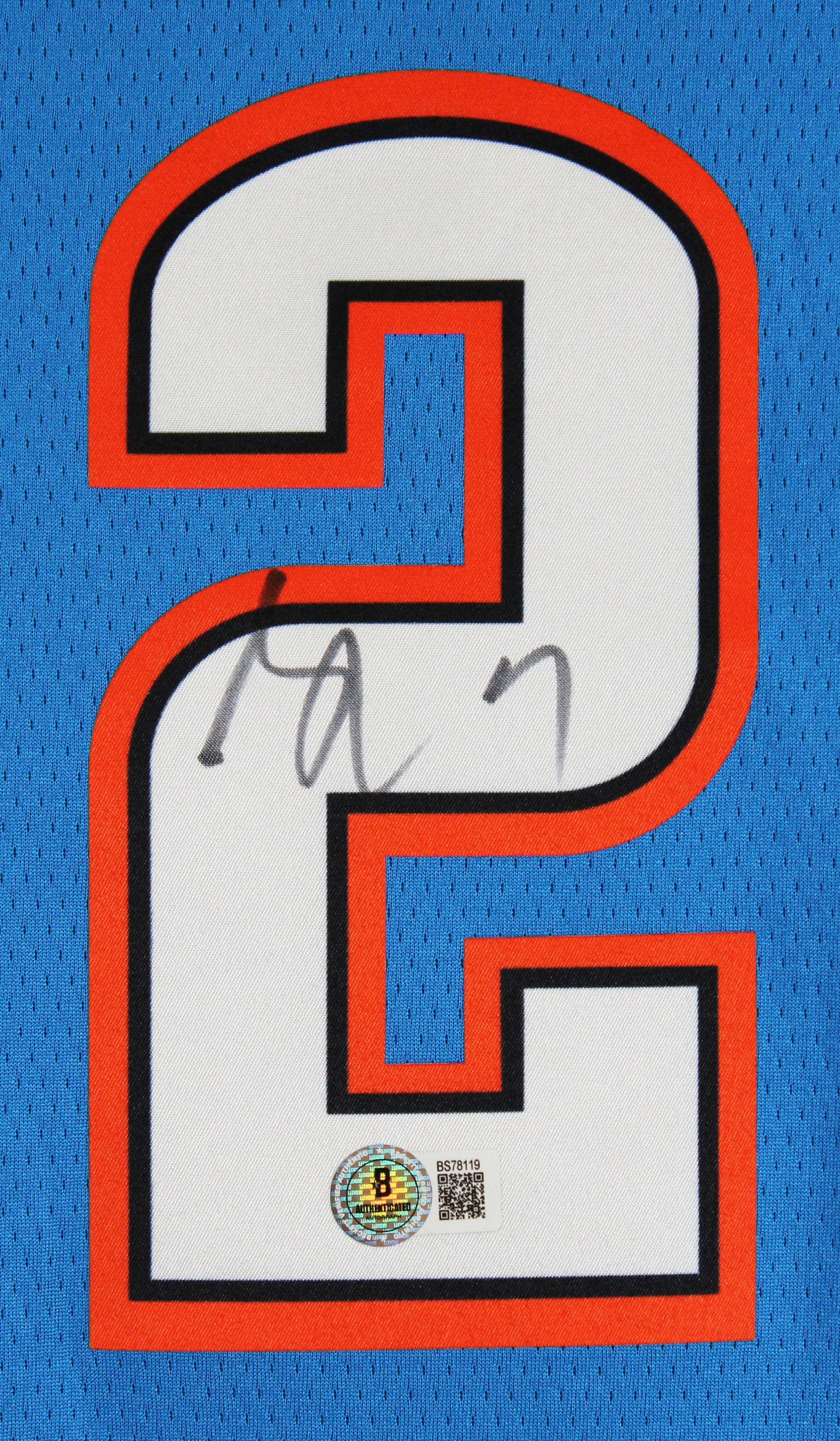 Thunder Shai Gilgeous-Alexander Signed Blue Nike Icon Edition Jersey BAS - Image 3