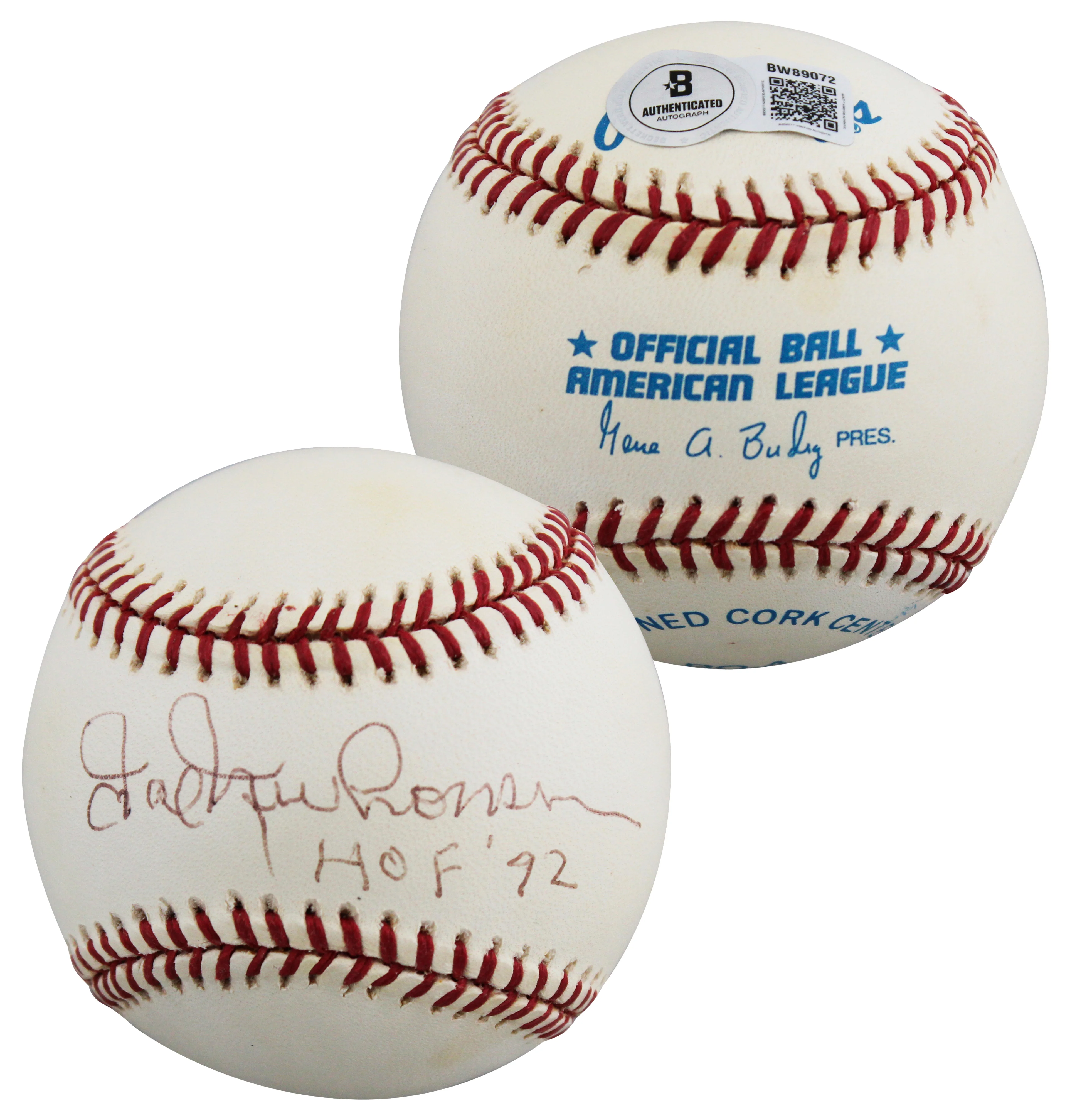 Tigers Hal Newhouser "HOF 92" Authentic Signed Budig OAL Baseball BAS #BW89072 - Image 2
