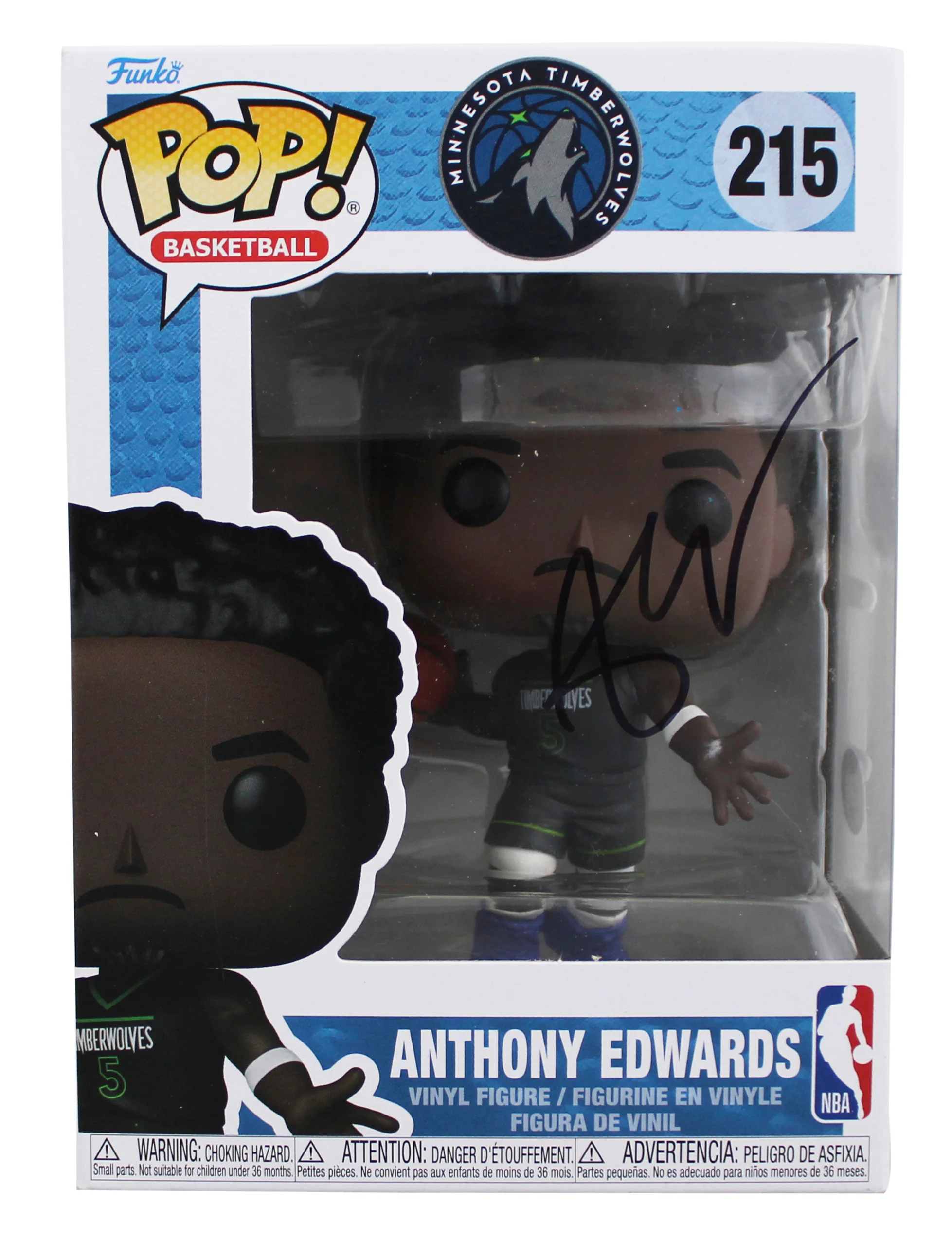 Timberwolves Anthony Edwards Signed #215 Funko Pop Vinyl Figure JSA #CD90424 - Image 2