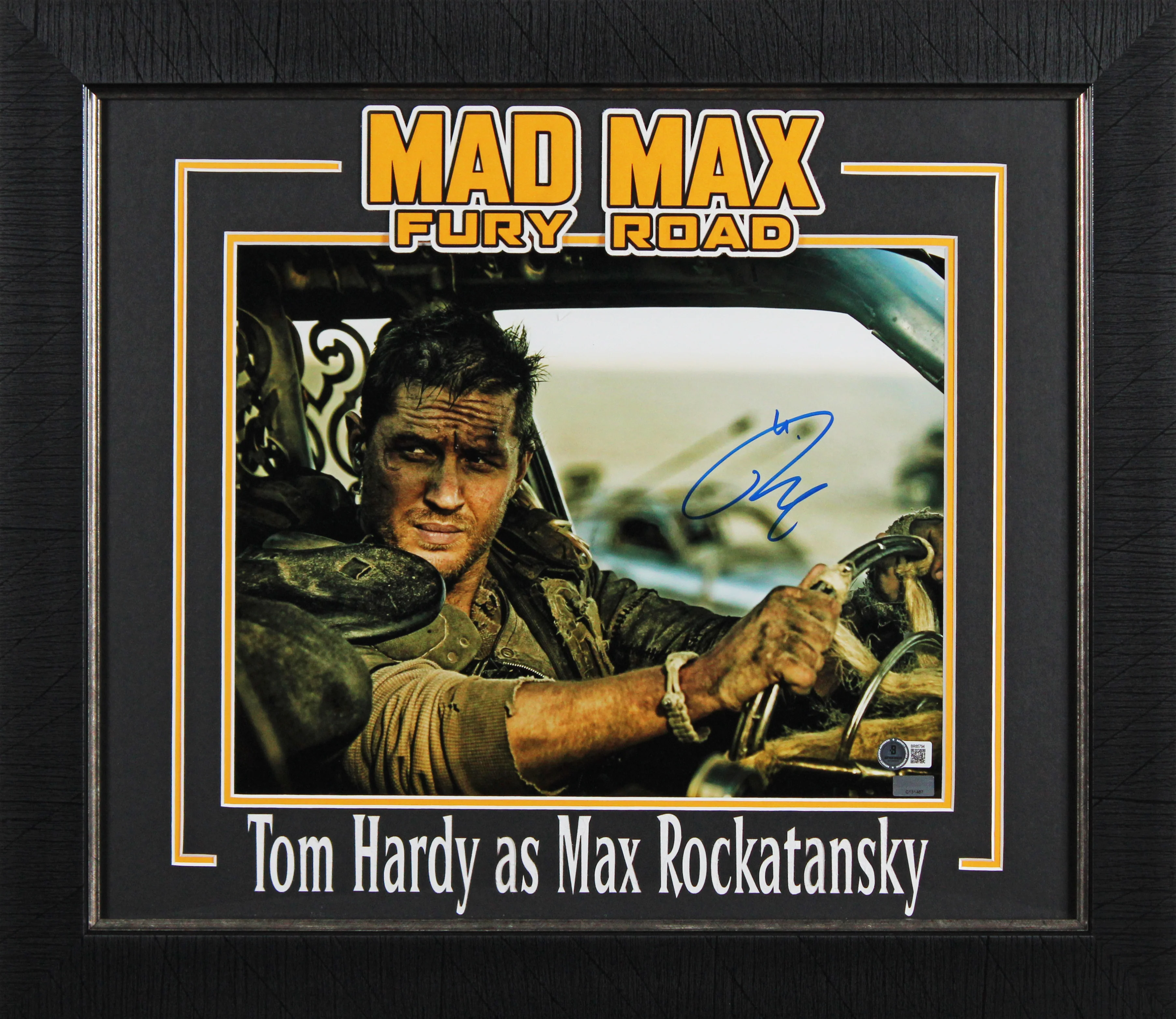 Tom Hardy Mad Max: Fury Road Authentic Signed 11x14 Framed Photo BAS - Image 2