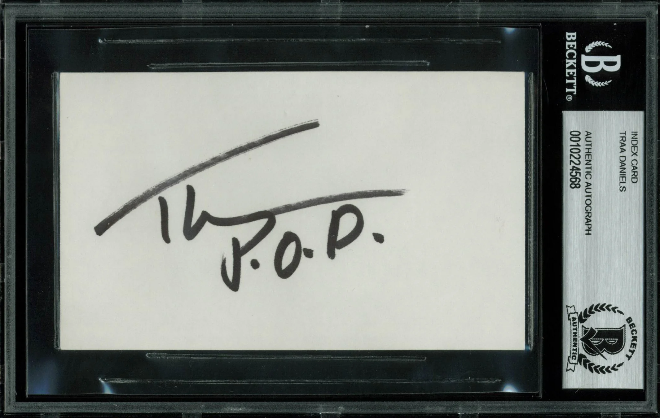 Traa Daniels P.O.D. Authentic Signed 3x5 Index Card BAS #10224568 - Image 2