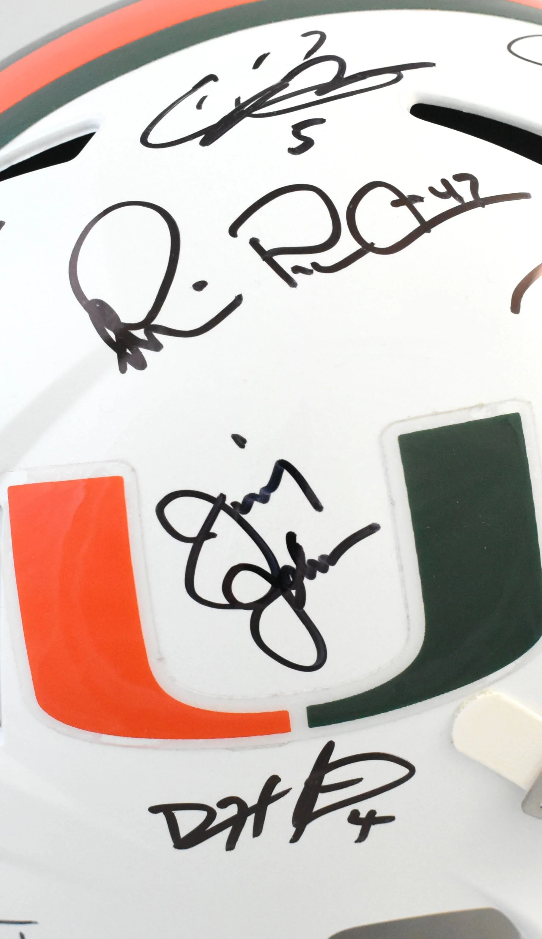 University of Miami Hurricanes Legends F/S Speed Helmet 11 Sigs - Beckett W Holo - Image 4