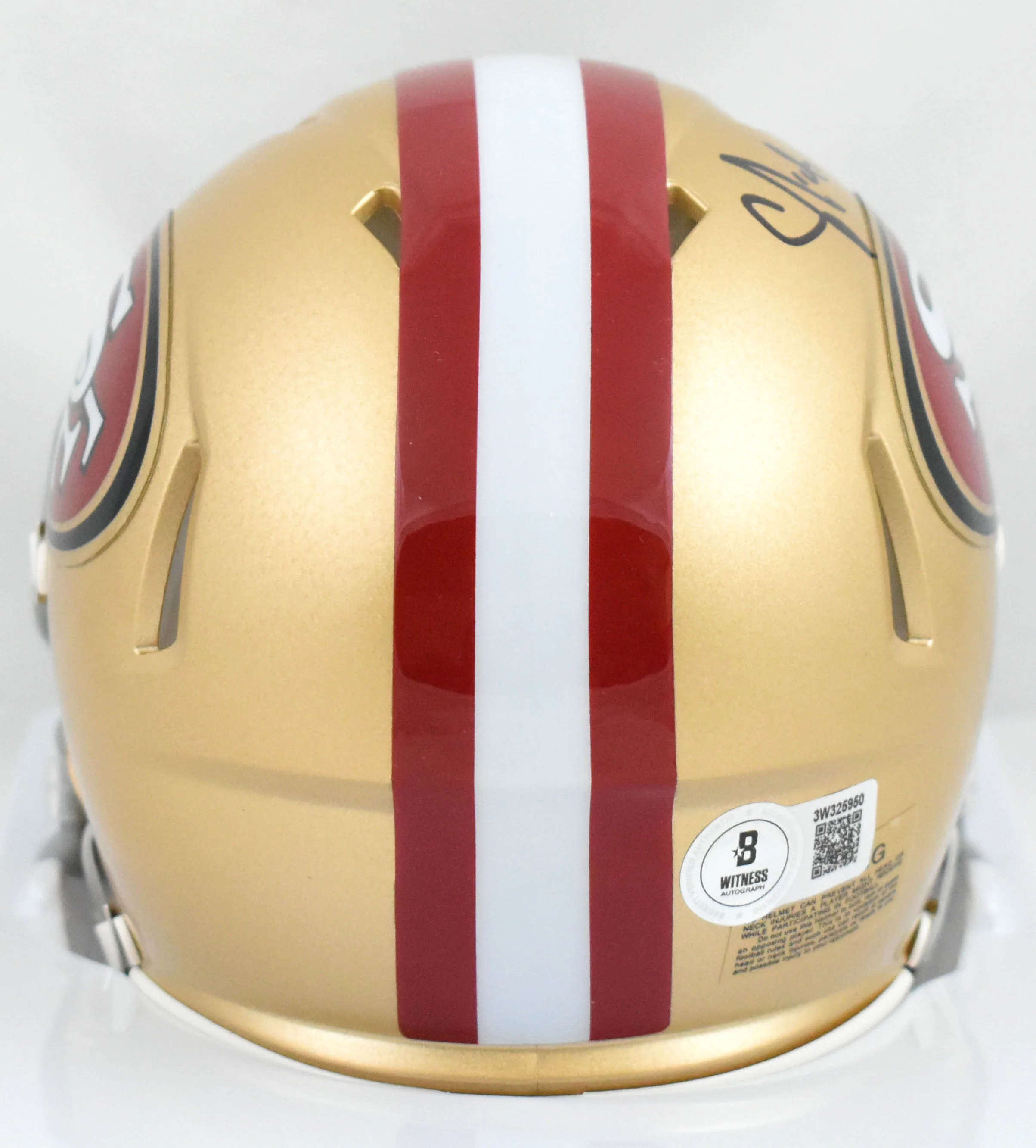 Upton Stout Autographed San Francisco 49ers Speed Mini Helmet - Beckett W Holo - Image 3