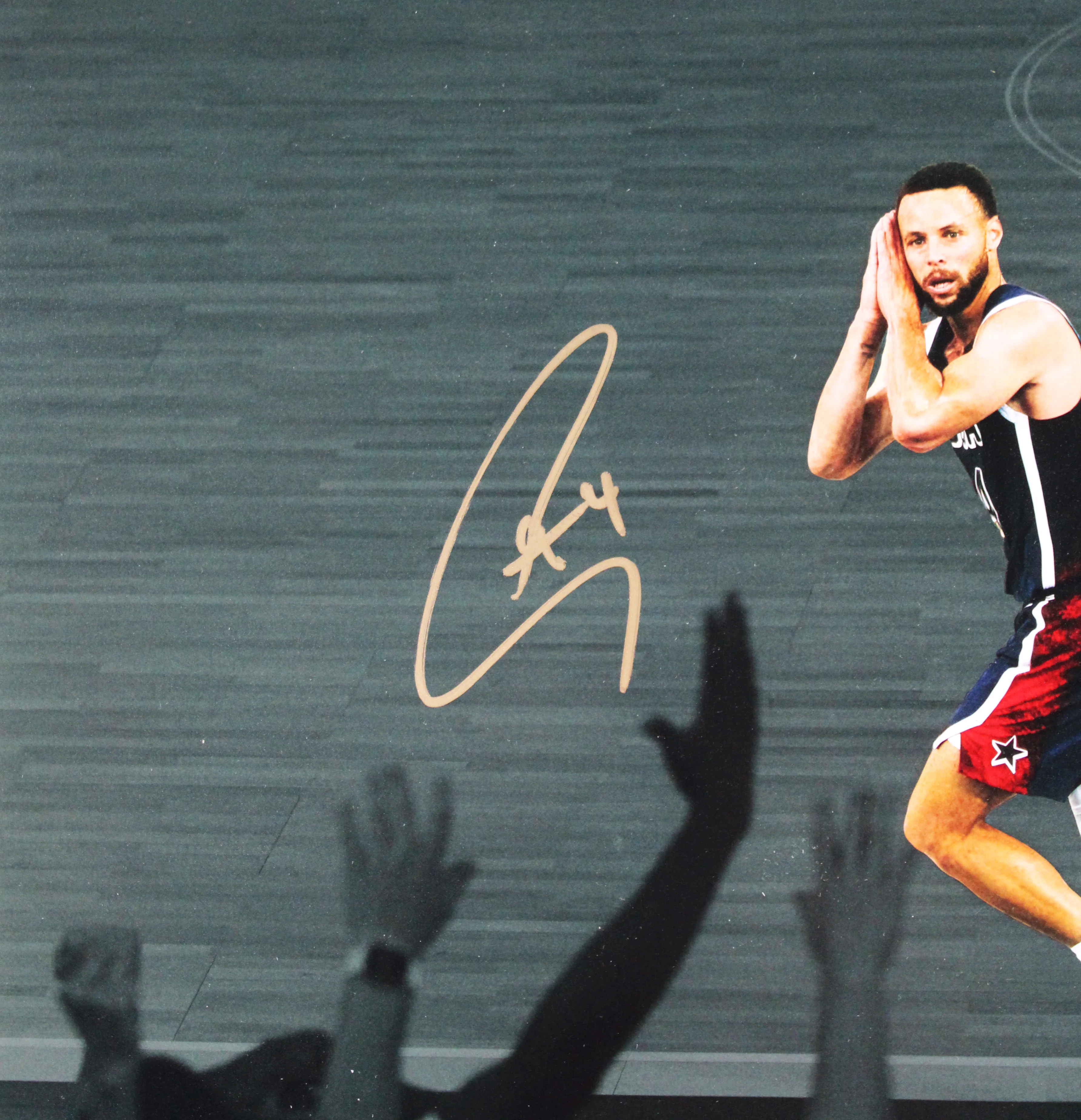 USA Stephen Curry Signed 16x20 Night Night Horizontal Spotlight Photo BAS Wit - Image 3