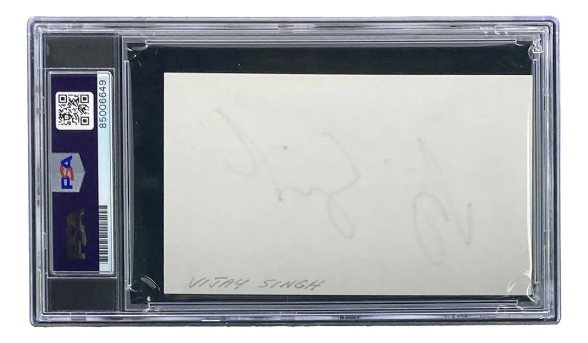 Vijay Singh Signed Slabbed PGA Golf Index Card PSA/DNA Gem MT 10 - Image 2