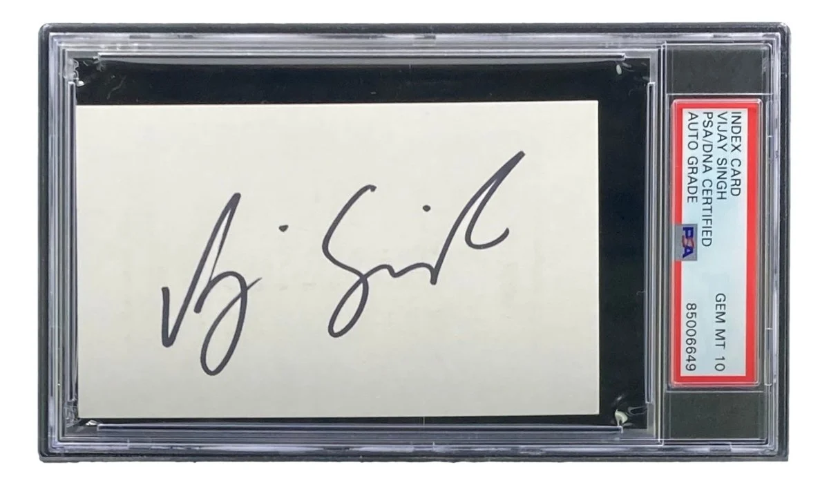 Vijay Singh Signed Slabbed PGA Golf Index Card PSA/DNA Gem MT 10 - Image 4