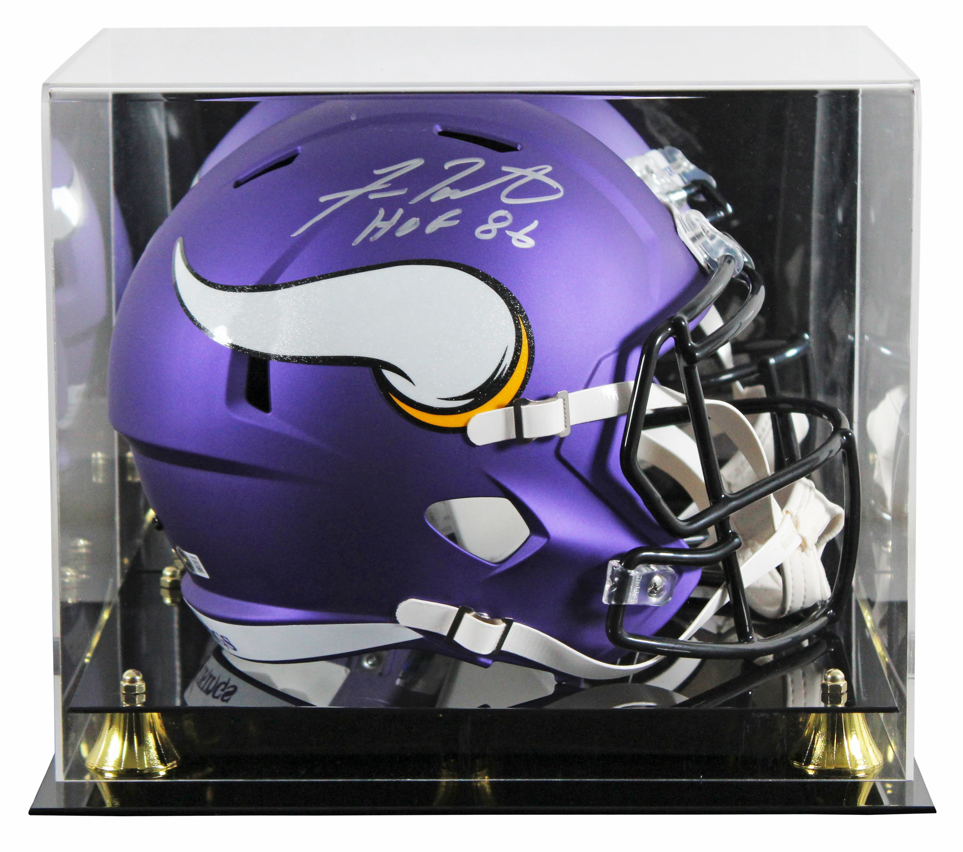Vikings Fran Tarkenton "HOF" Signed F/S Speed Rep Helmet W/ Case BAS Witnessed - Image 2