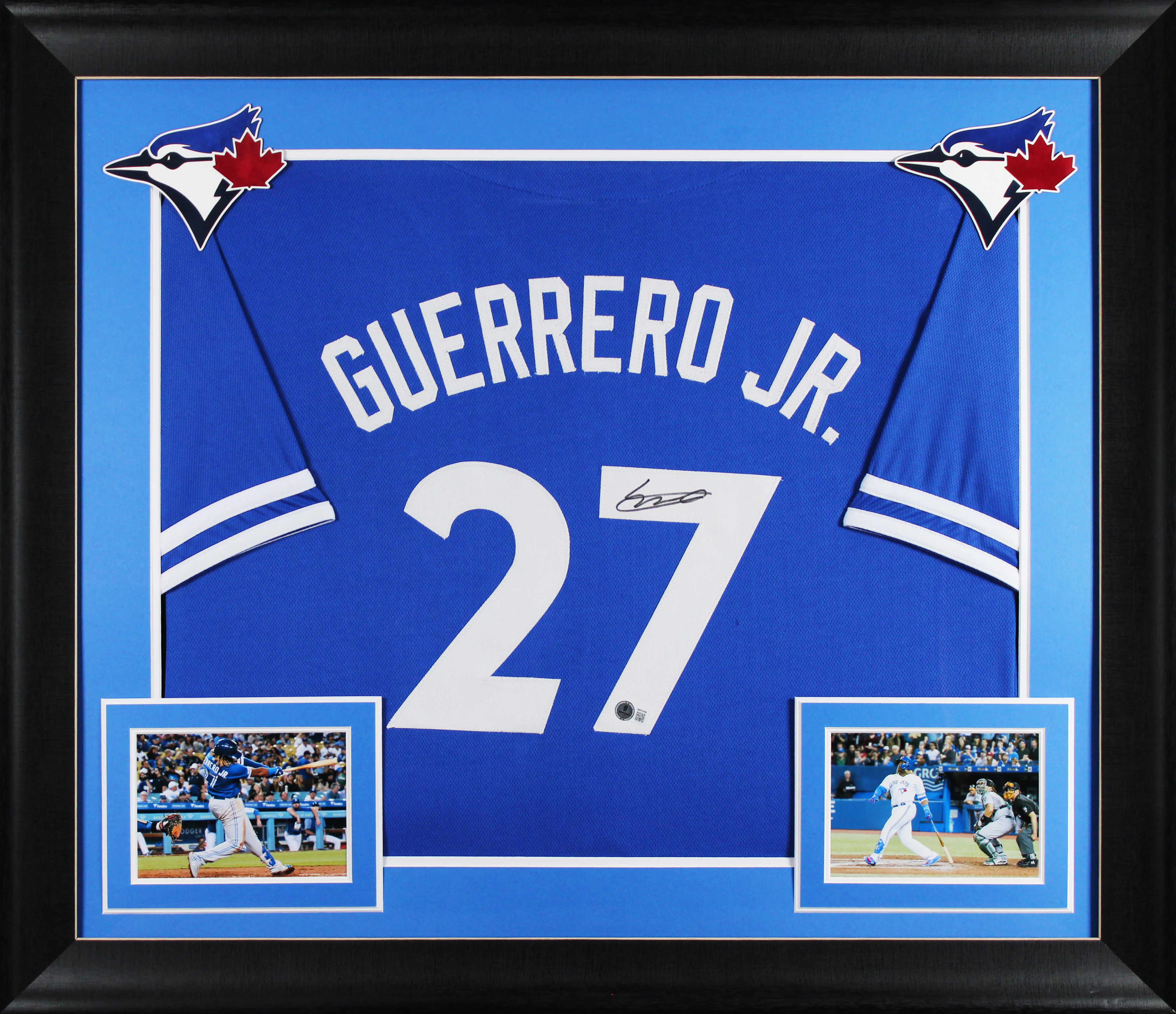 Vladimir Guerrero Jr. Authentic Signed Blue Pro Style Framed Jersey BAS 2 - Image 2
