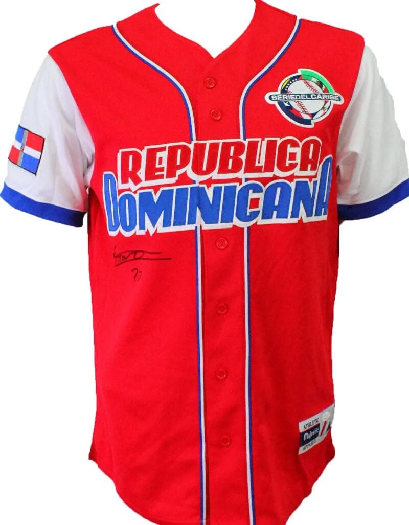 Vladimir Guerrero Jr. Signed Republica Dominicana Red Majestic Jersey- JSA Auth - Image 5