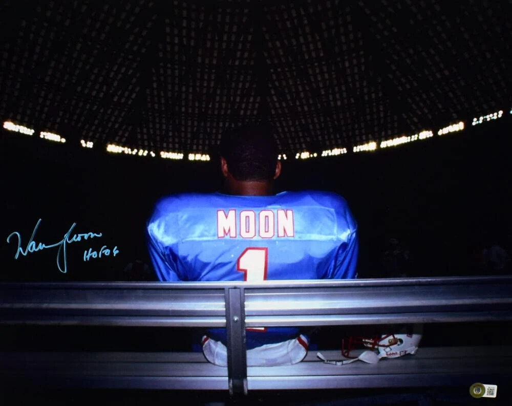 Warren Moon Signed Houston Oilers 16x20 Spotlight Photo w/HOF - Beckett W Holo - Image 4