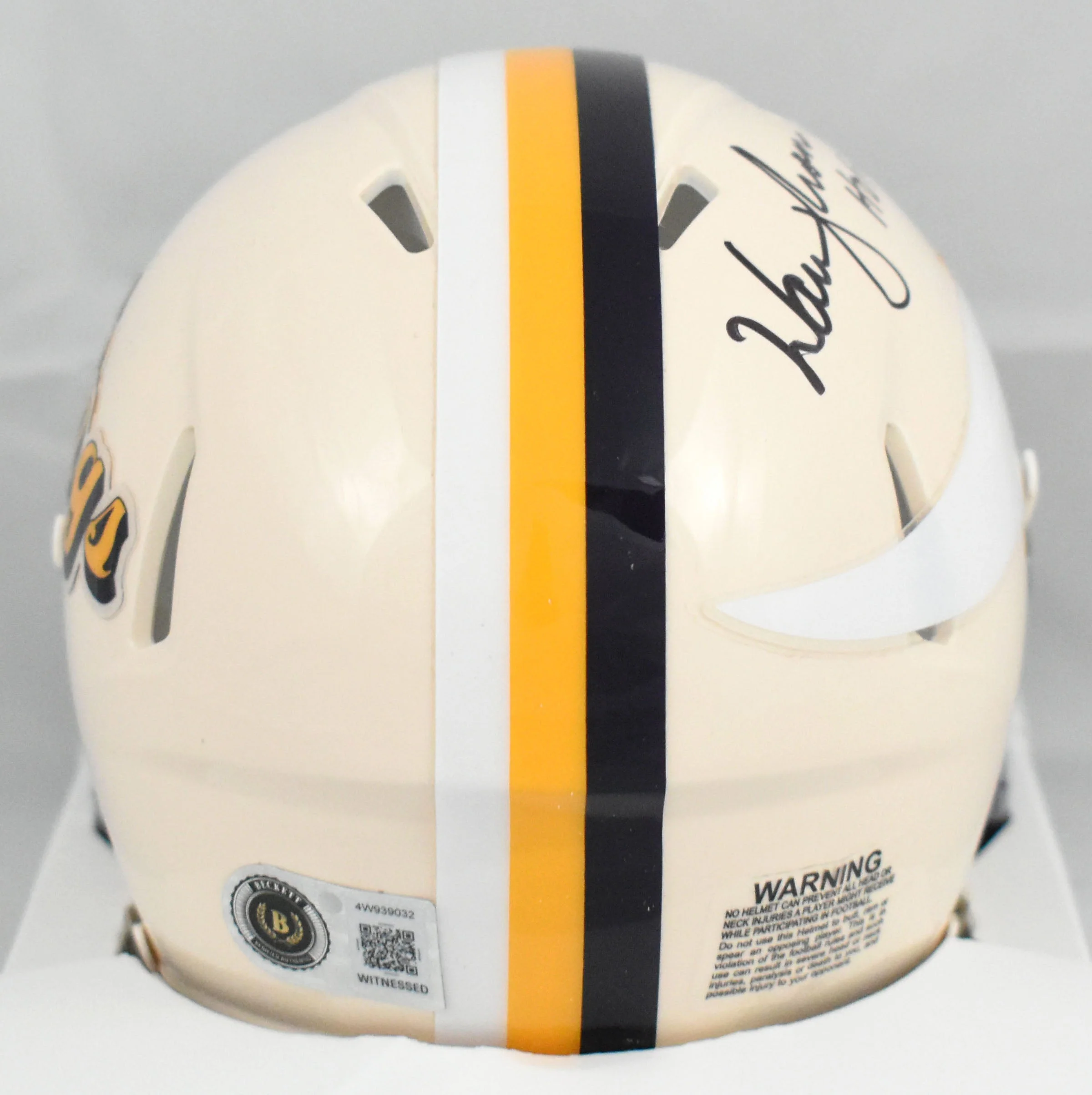 Warren Moon Autographed Vikings Retro Speed Mini Helmet HOF - Beckett W Holo - Image 3