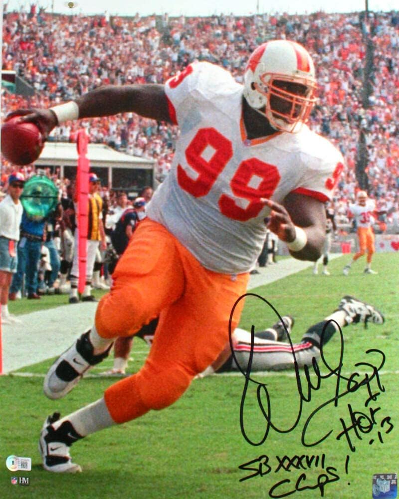Warren Sapp Autographed Buccaneers16x20 TD Photo w/HOF SB Champs- Beckett W Holo - Image 6