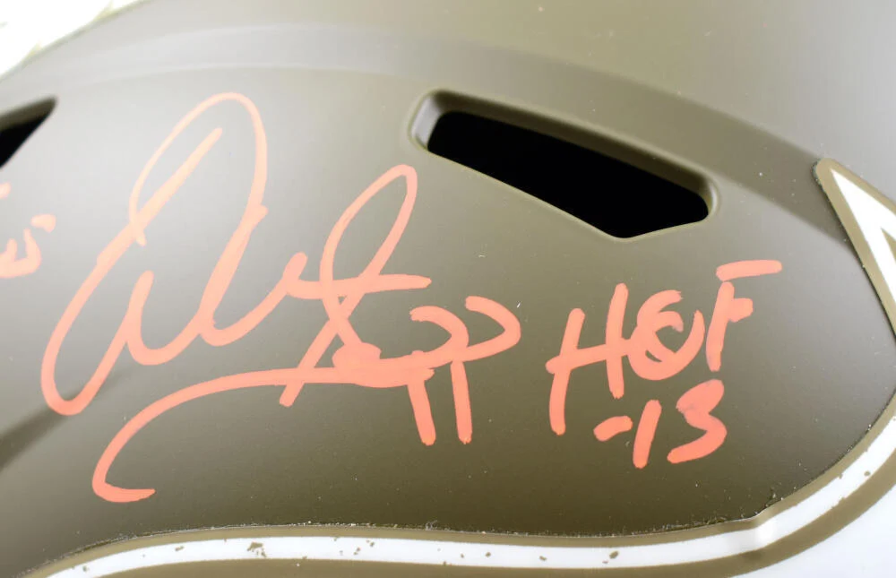 Warren Sapp Signed Buccaneers F/S Salute to Service Speed Helmet w/2 insc.- BAW - Image 3