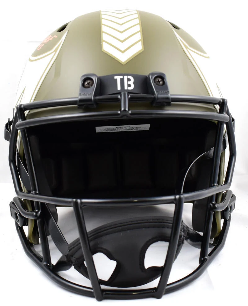 Warren Sapp Signed Buccaneers F/S Salute to Service Speed Helmet w/2 insc.- BAW - Image 5
