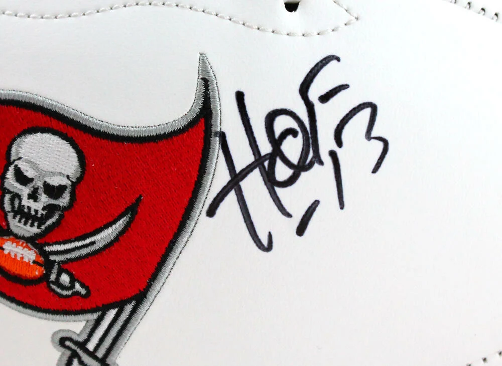 Warren Sapp Autographed Tampa Bay Buccaneers Logo Football w/ HOF-Beckett W Holo - Image 3