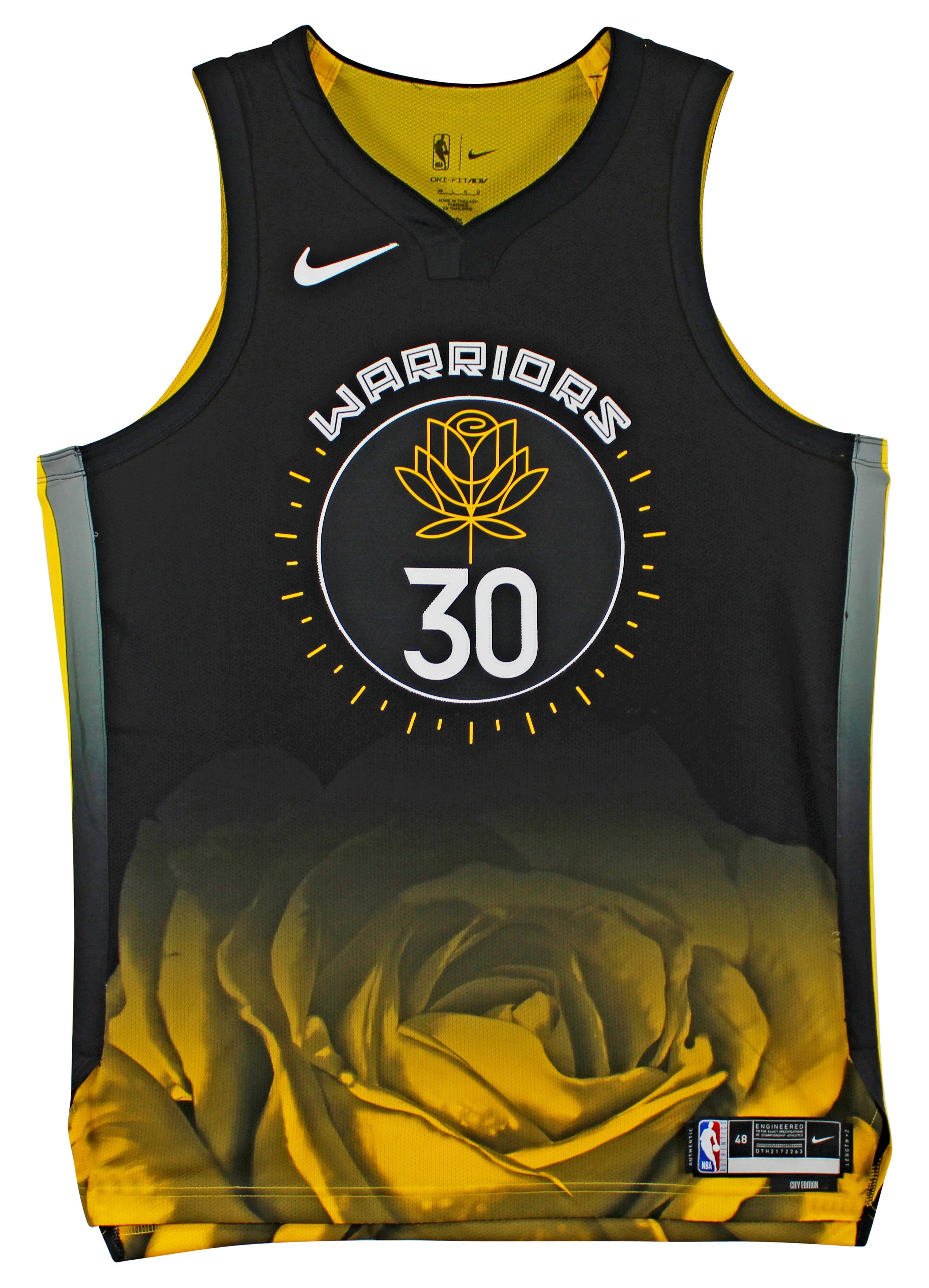 Warriors Stephen Curry Signed Black Nike Rose City Edition Authentic Jersey BAS - Image 5