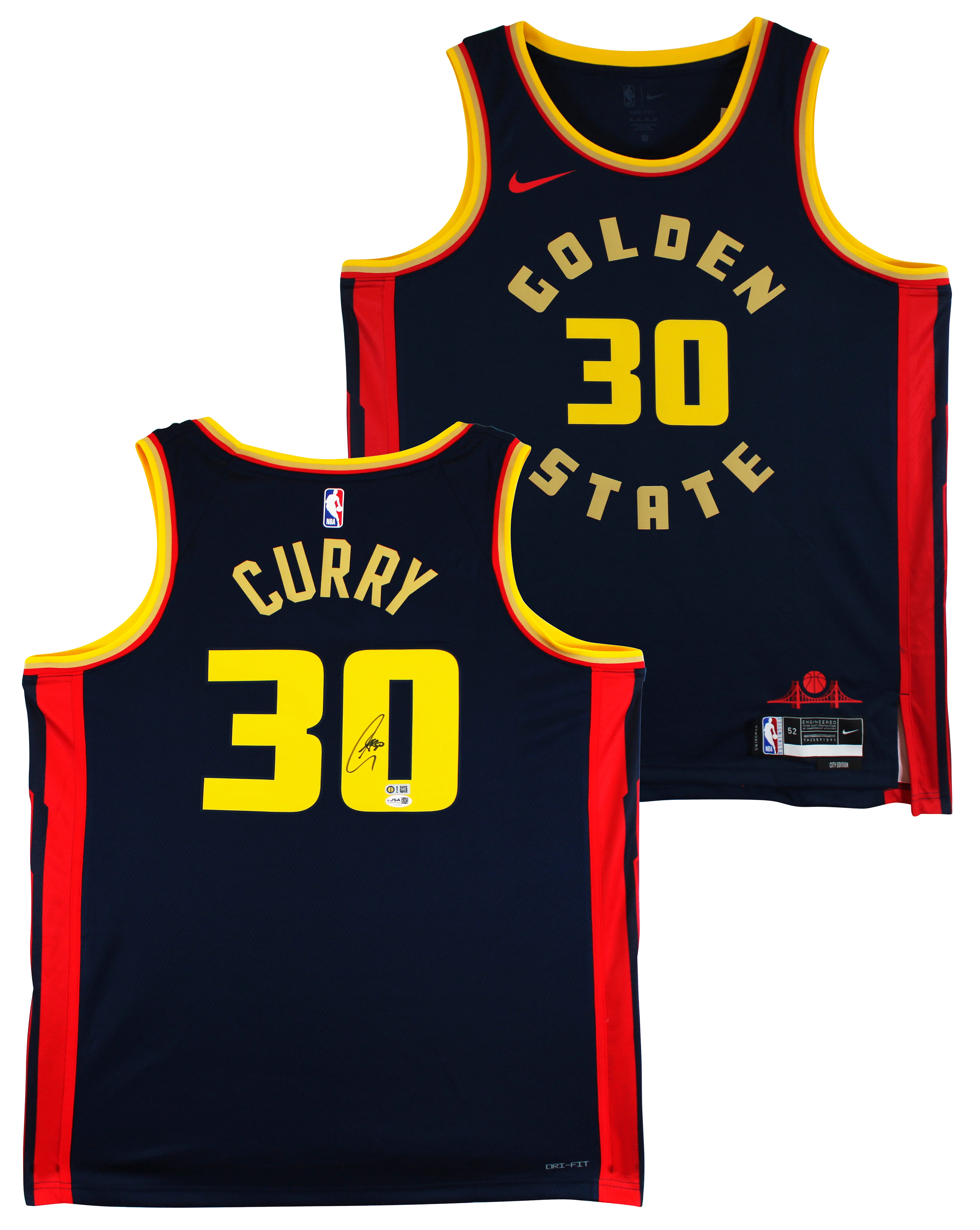 Warriors Stephen Curry Signed Navy Blue Nike 2024 City Swingman Jersey JSA - Image 2