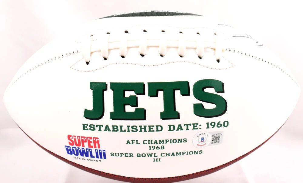 Wayne Chrebet Autographed New York Jets Logo Football - Beckett W Hologram - Image 3