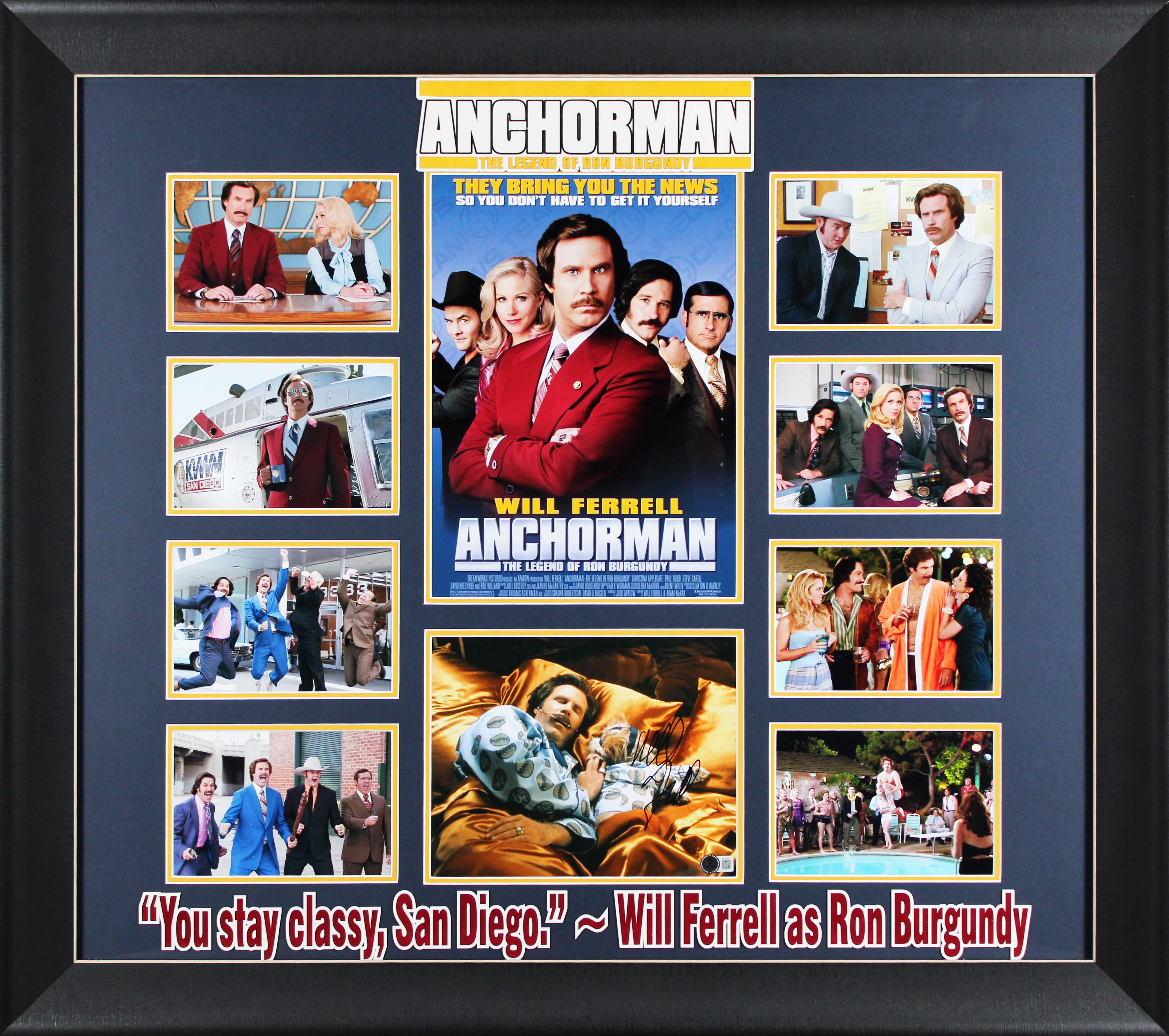 Will Ferrell Anchorman Signed 8x10 Framed Photo Auto Graded 10! BAS #AE17522 - Image 2