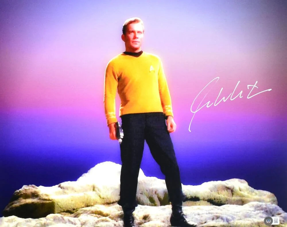William Shatner Autographed Star Trek 16x20 Rock Photo - Beckett W Hologram - Image 8