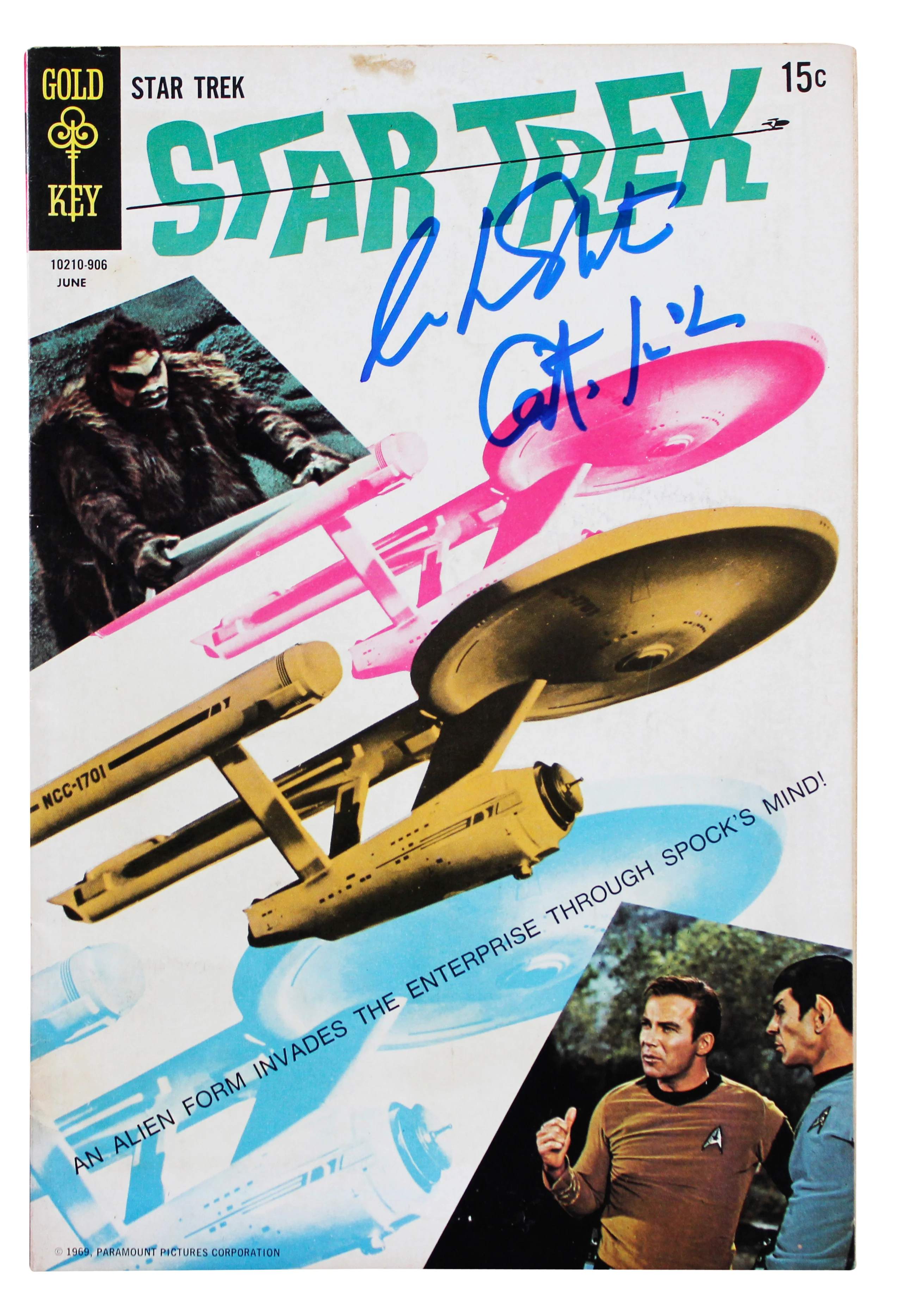 William Shatner "Captain Kirk" Signed 1969 Star Trek #4 Comic BAS Wit #3W387562 - Image 2
