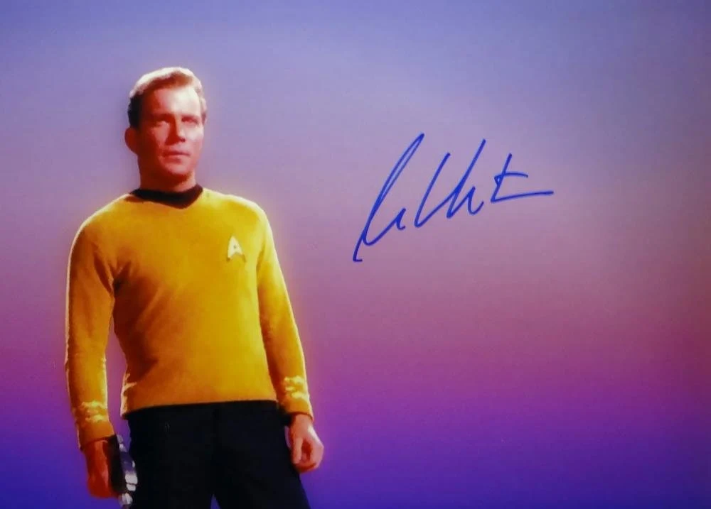 William Shatner Signed Star Trek 16x20 Standing on Rock *Blue/Right JSA W Auth - Image 5