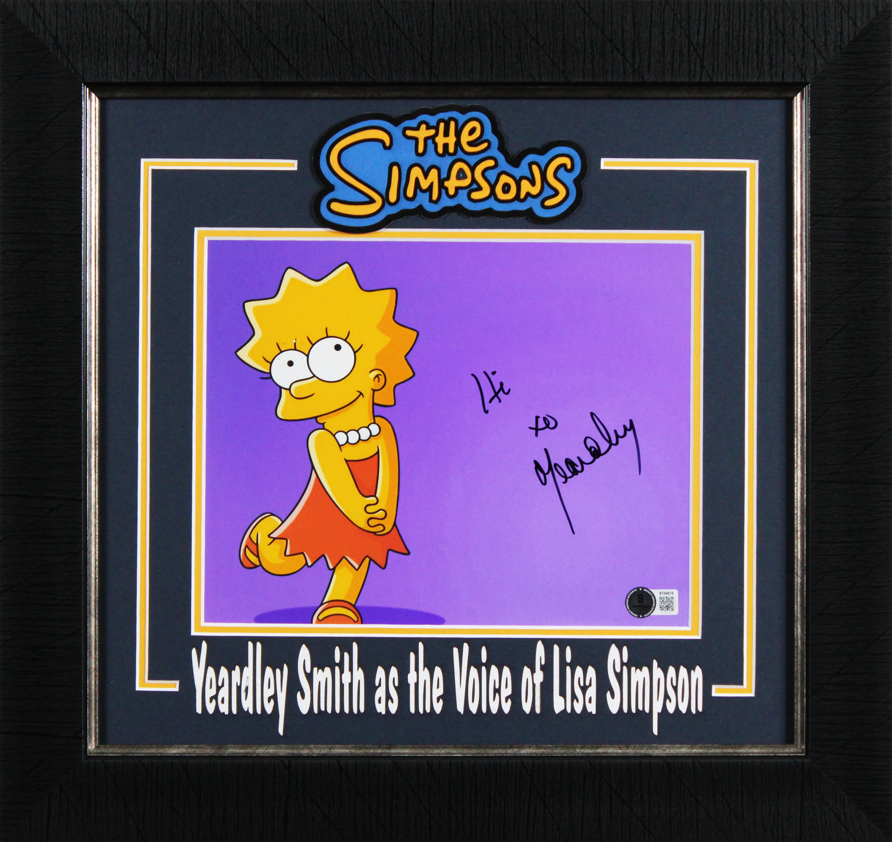 Yeardley Smith The Simpsons Authentic Signed 8x10 Framed Photo BAS #BT04819