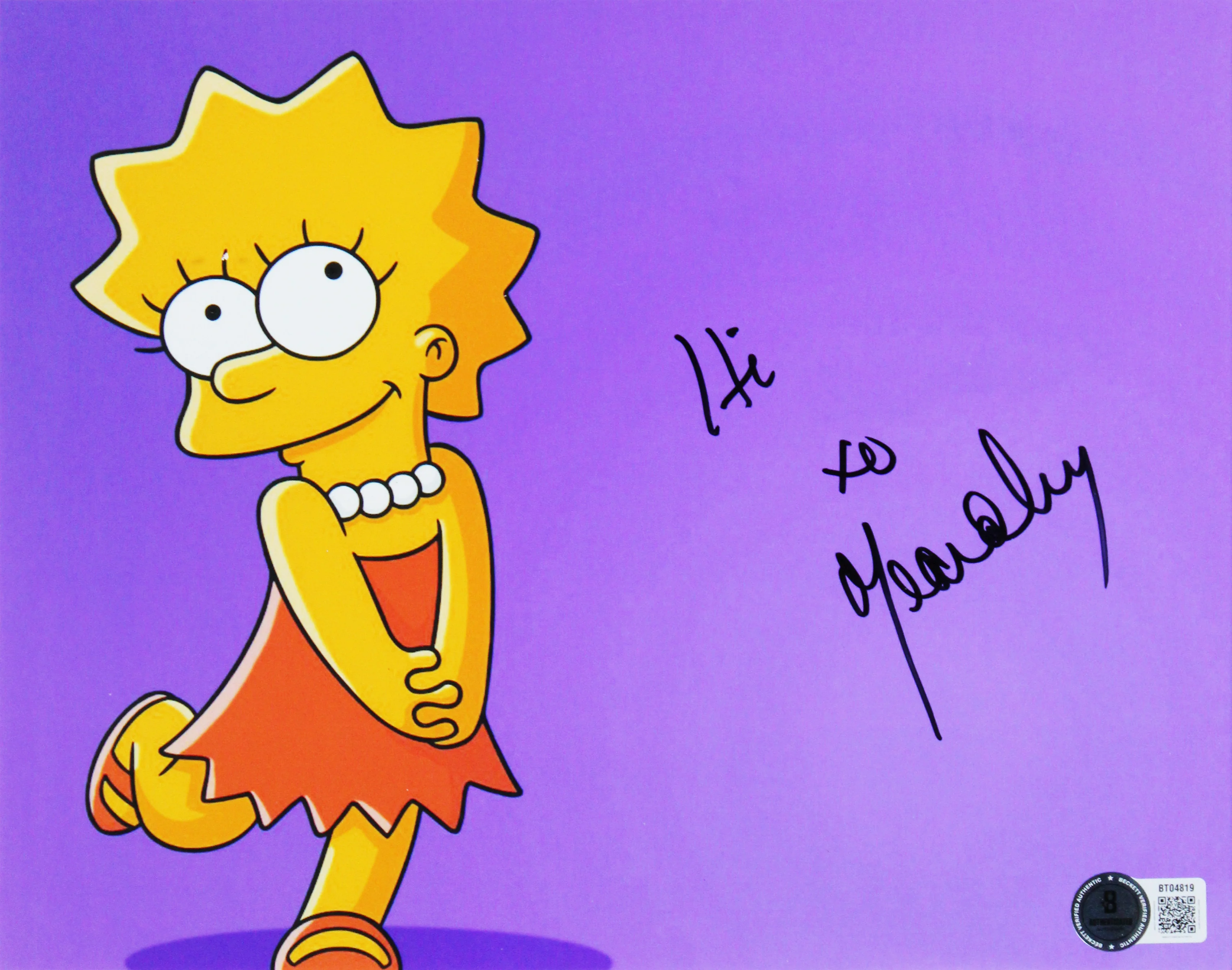Yeardley Smith The Simpsons Authentic Signed 8x10 Framed Photo BAS #BT04819 - Image 3